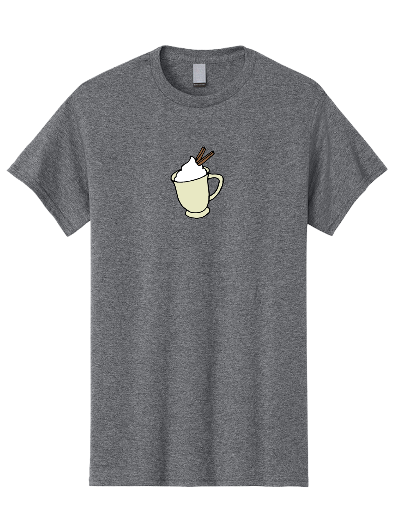 Cinnamon-Cappuccino Men'S Graphic Tee, 100% Cotton, Comfortable Casual Summer Wear, Machine Washable, Hot Chocolate, Whipped Cream, Cinnamon Sticks, Warm Beverage, Coffee Drink, Sweet Treat, Comforting Drink, Creamy Texture -  Aaa833