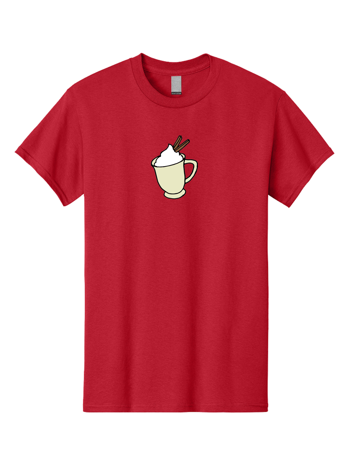 Cinnamon-Cappuccino Men'S Graphic Tee, 100% Cotton, Comfortable Casual Summer Wear, Machine Washable, Hot Chocolate, Whipped Cream, Cinnamon Sticks, Warm Beverage, Coffee Drink, Sweet Treat, Comforting Drink, Creamy Texture -  Aaa833