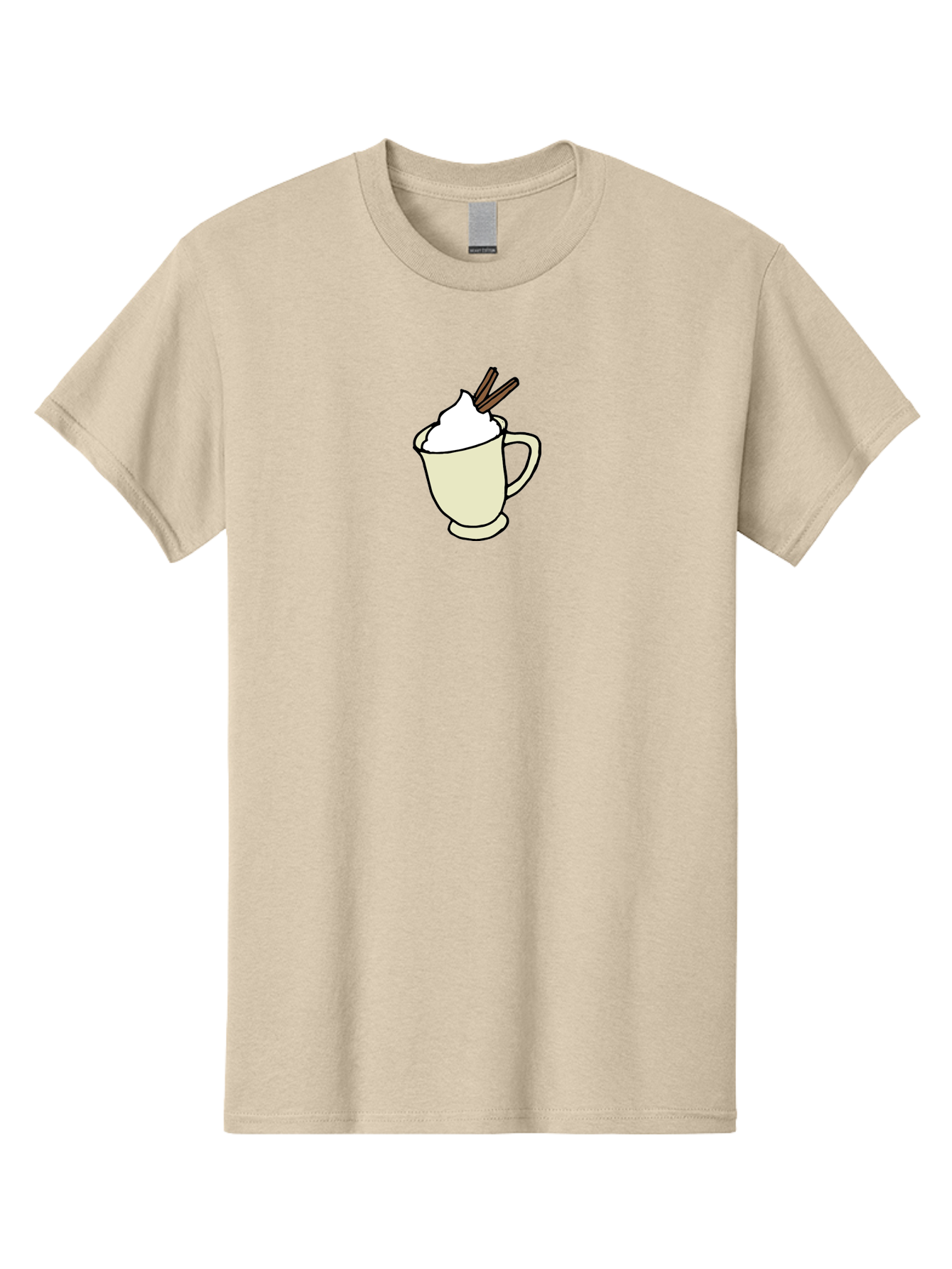Cinnamon-Cappuccino Men'S Graphic Tee, 100% Cotton, Comfortable Casual Summer Wear, Machine Washable, Hot Chocolate, Whipped Cream, Cinnamon Sticks, Warm Beverage, Coffee Drink, Sweet Treat, Comforting Drink, Creamy Texture -  Aaa833