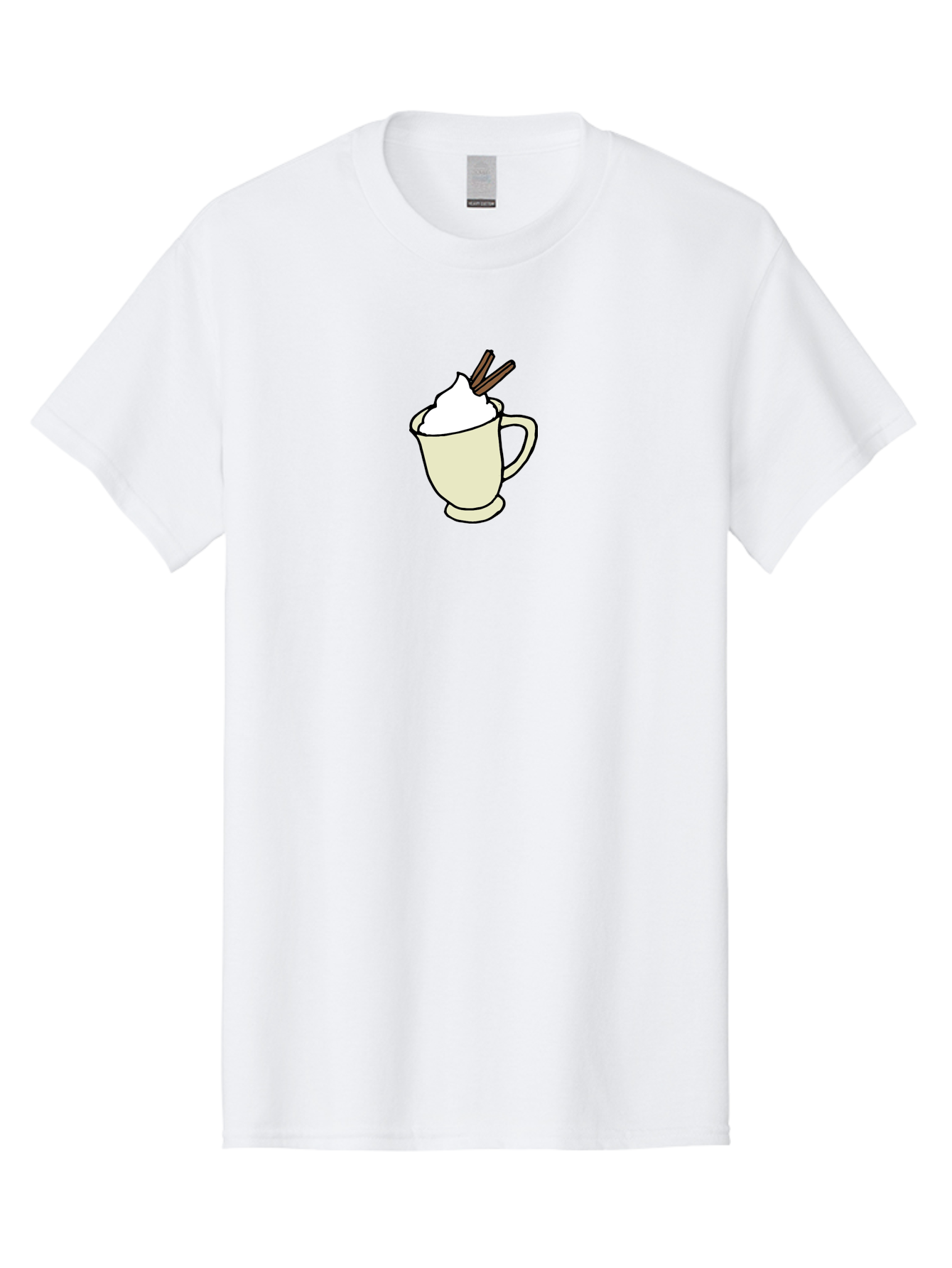 Cinnamon-Cappuccino Men'S Graphic Tee, 100% Cotton, Comfortable Casual Summer Wear, Machine Washable, Hot Chocolate, Whipped Cream, Cinnamon Sticks, Warm Beverage, Coffee Drink, Sweet Treat, Comforting Drink, Creamy Texture -  Aaa833