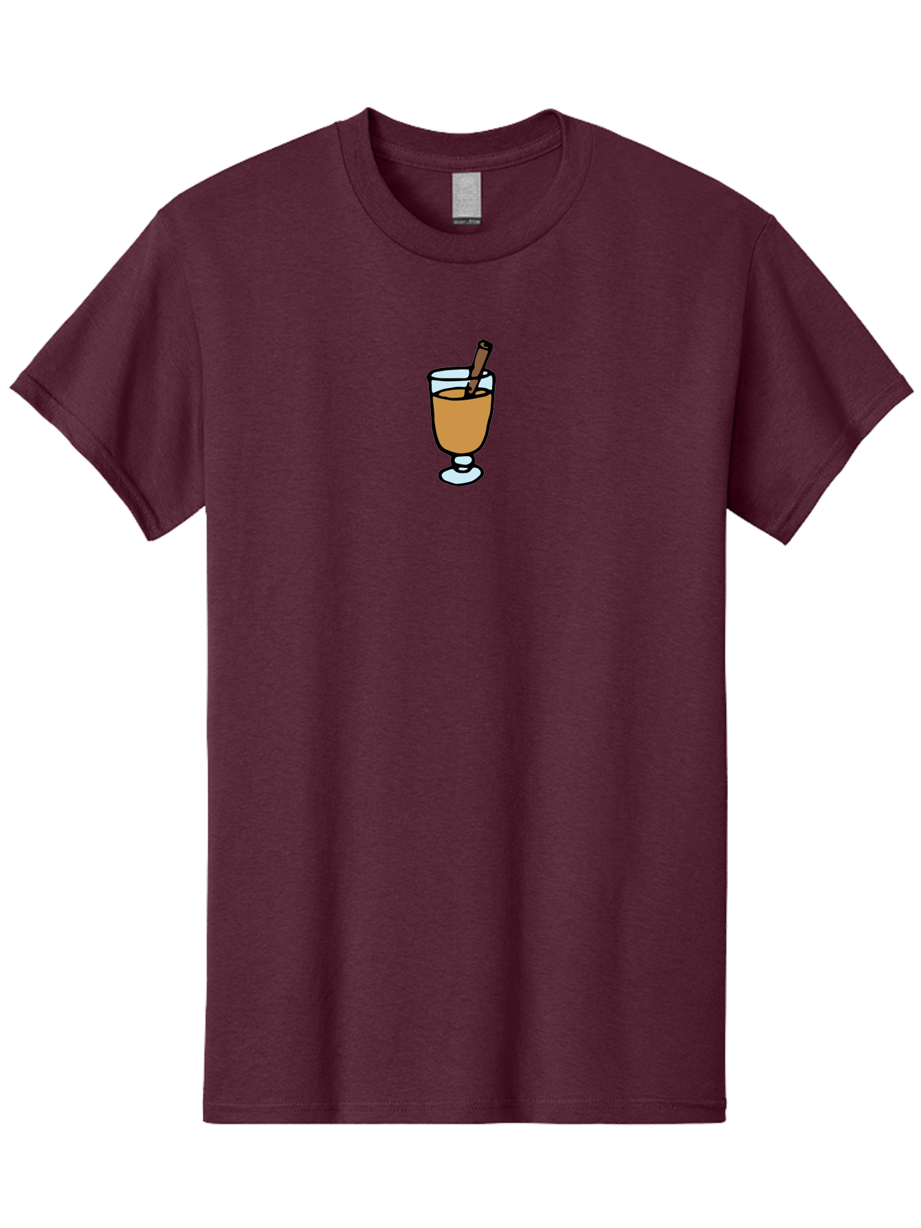 Cinnamon-Cocktail Men'S Graphic Tee, 100% Cotton, Comfortable Casual Summer Wear, Machine Washable, Glass Of Warm Drink, Cinnamon Stick, Autumn Beverage, Cozy Atmosphere, Comforting Drink, Spicy Flavor, Festive Treat, Hot Cider, -  Aaa834