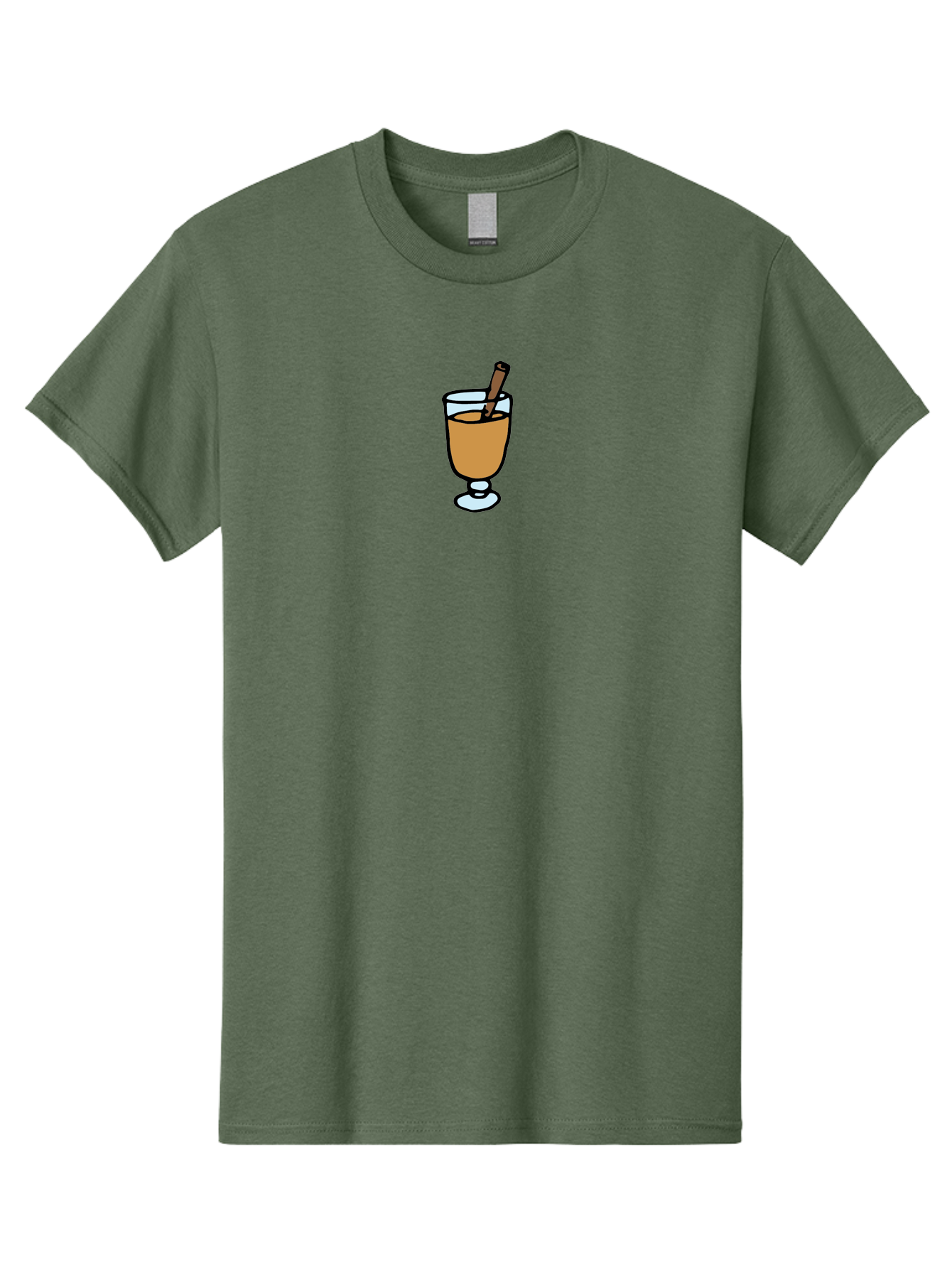 Cinnamon-Cocktail Men'S Graphic Tee, 100% Cotton, Comfortable Casual Summer Wear, Machine Washable, Glass Of Warm Drink, Cinnamon Stick, Autumn Beverage, Cozy Atmosphere, Comforting Drink, Spicy Flavor, Festive Treat, Hot Cider, -  Aaa834
