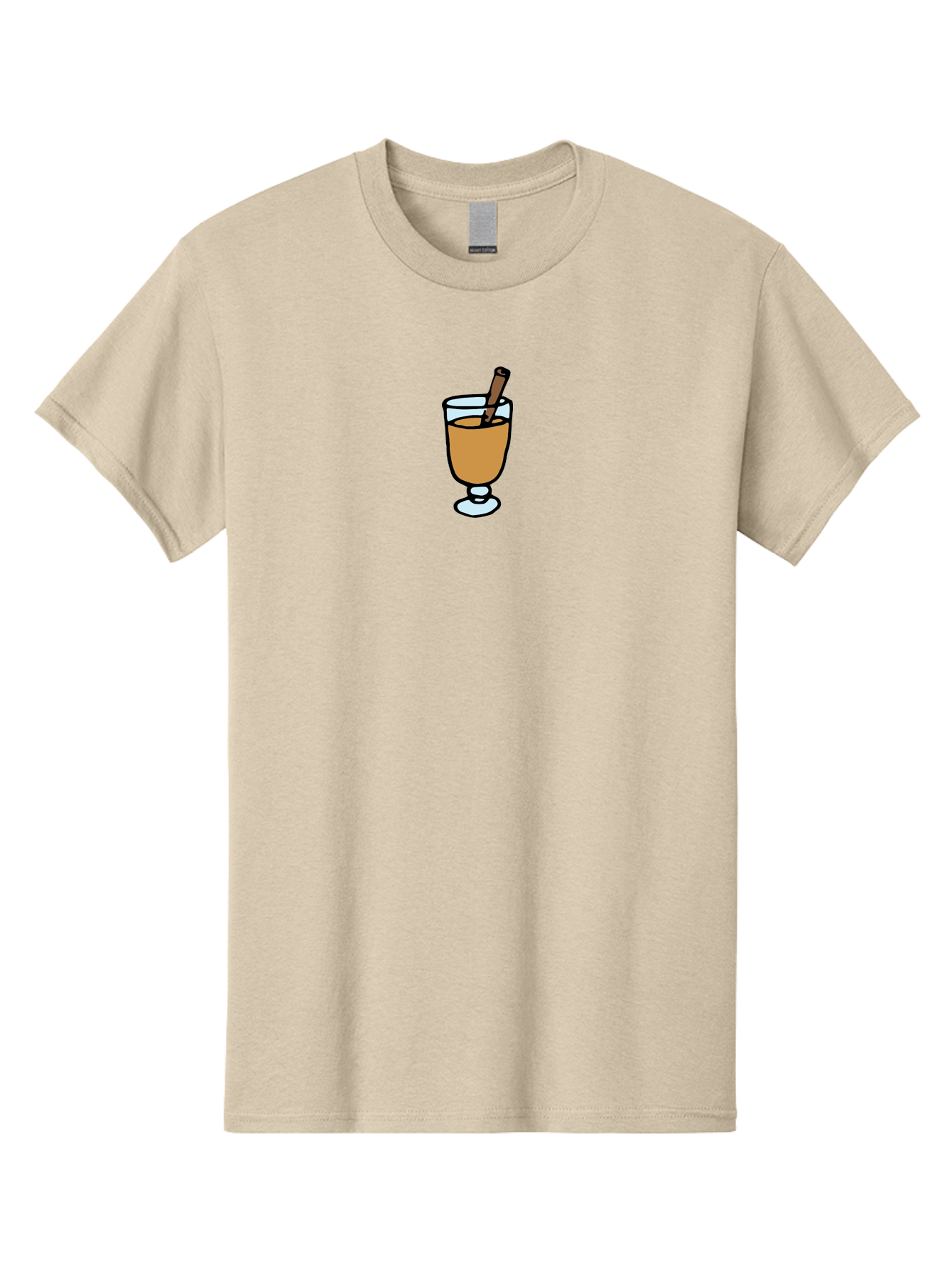 Cinnamon-Cocktail Men'S Graphic Tee, 100% Cotton, Comfortable Casual Summer Wear, Machine Washable, Glass Of Warm Drink, Cinnamon Stick, Autumn Beverage, Cozy Atmosphere, Comforting Drink, Spicy Flavor, Festive Treat, Hot Cider, -  Aaa834