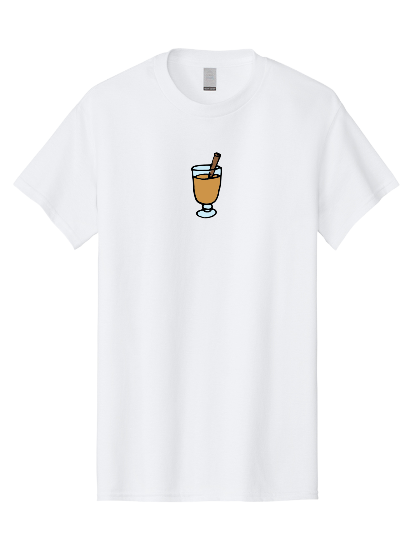 Cinnamon-Cocktail Men'S Graphic Tee, 100% Cotton, Comfortable Casual Summer Wear, Machine Washable, Glass Of Warm Drink, Cinnamon Stick, Autumn Beverage, Cozy Atmosphere, Comforting Drink, Spicy Flavor, Festive Treat, Hot Cider, -  Aaa834