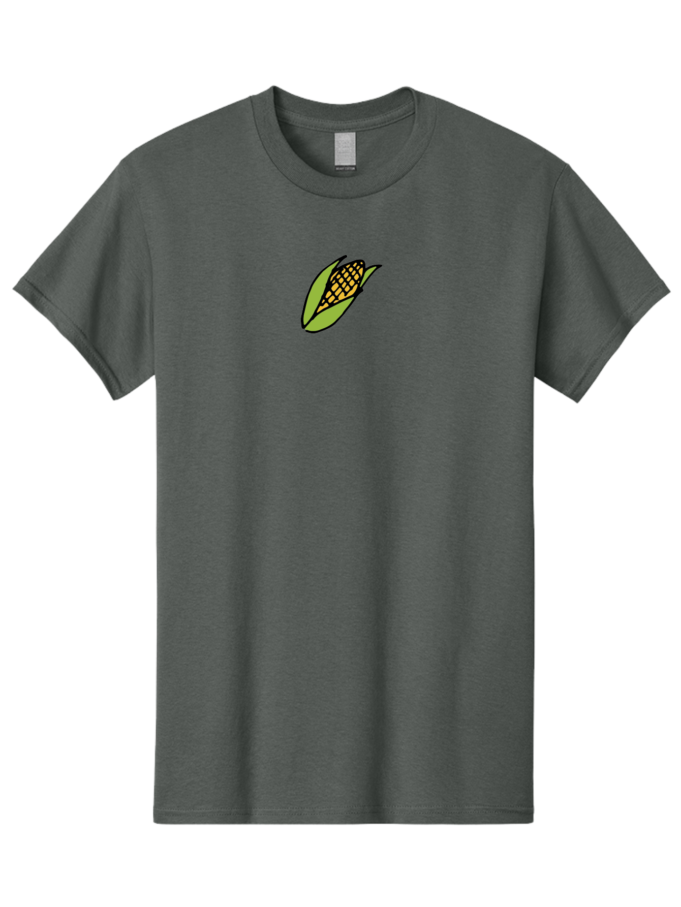 Corn-On-Cob Men'S Graphic Tee, 100% Cotton, Comfortable Casual Summer Wear, Machine Washable, Ear Of Corn, Yellow Kernels, Green Husk, Black Outline, Cartoon Style, Illustration, Vegetable, Food, Agriculture, Harvest -  Aaa841