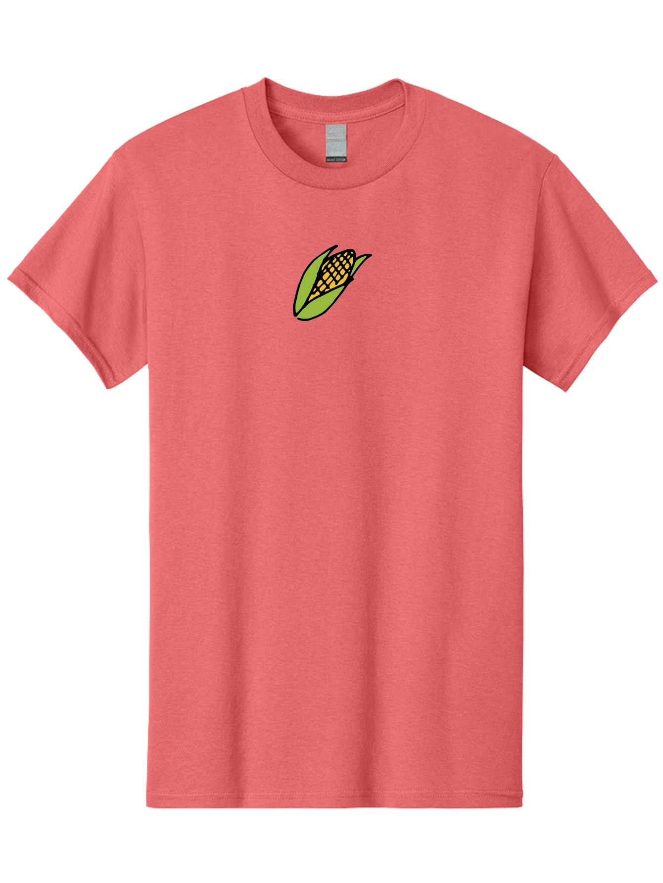 Corn-On-Cob Men'S Graphic Tee, 100% Cotton, Comfortable Casual Summer Wear, Machine Washable, Ear Of Corn, Yellow Kernels, Green Husk, Black Outline, Cartoon Style, Illustration, Vegetable, Food, Agriculture, Harvest -  Aaa841