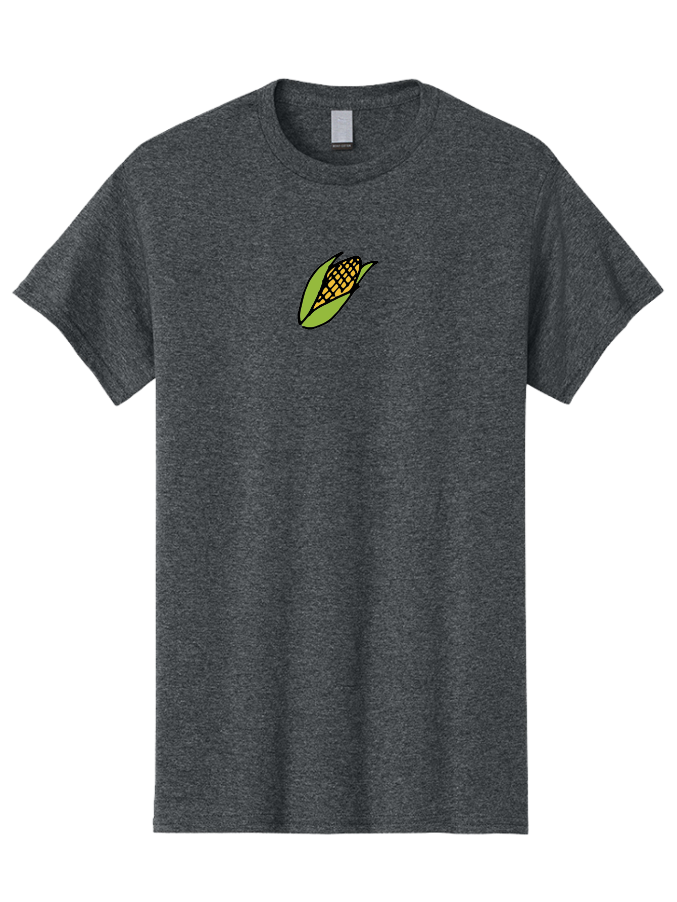 Corn-On-Cob Men'S Graphic Tee, 100% Cotton, Comfortable Casual Summer Wear, Machine Washable, Ear Of Corn, Yellow Kernels, Green Husk, Black Outline, Cartoon Style, Illustration, Vegetable, Food, Agriculture, Harvest -  Aaa841