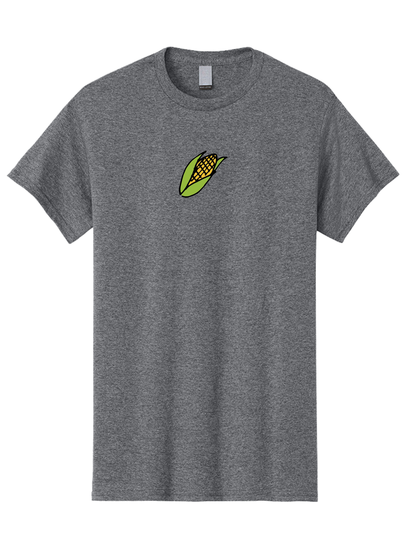 Corn-On-Cob Men'S Graphic Tee, 100% Cotton, Comfortable Casual Summer Wear, Machine Washable, Ear Of Corn, Yellow Kernels, Green Husk, Black Outline, Cartoon Style, Illustration, Vegetable, Food, Agriculture, Harvest -  Aaa841
