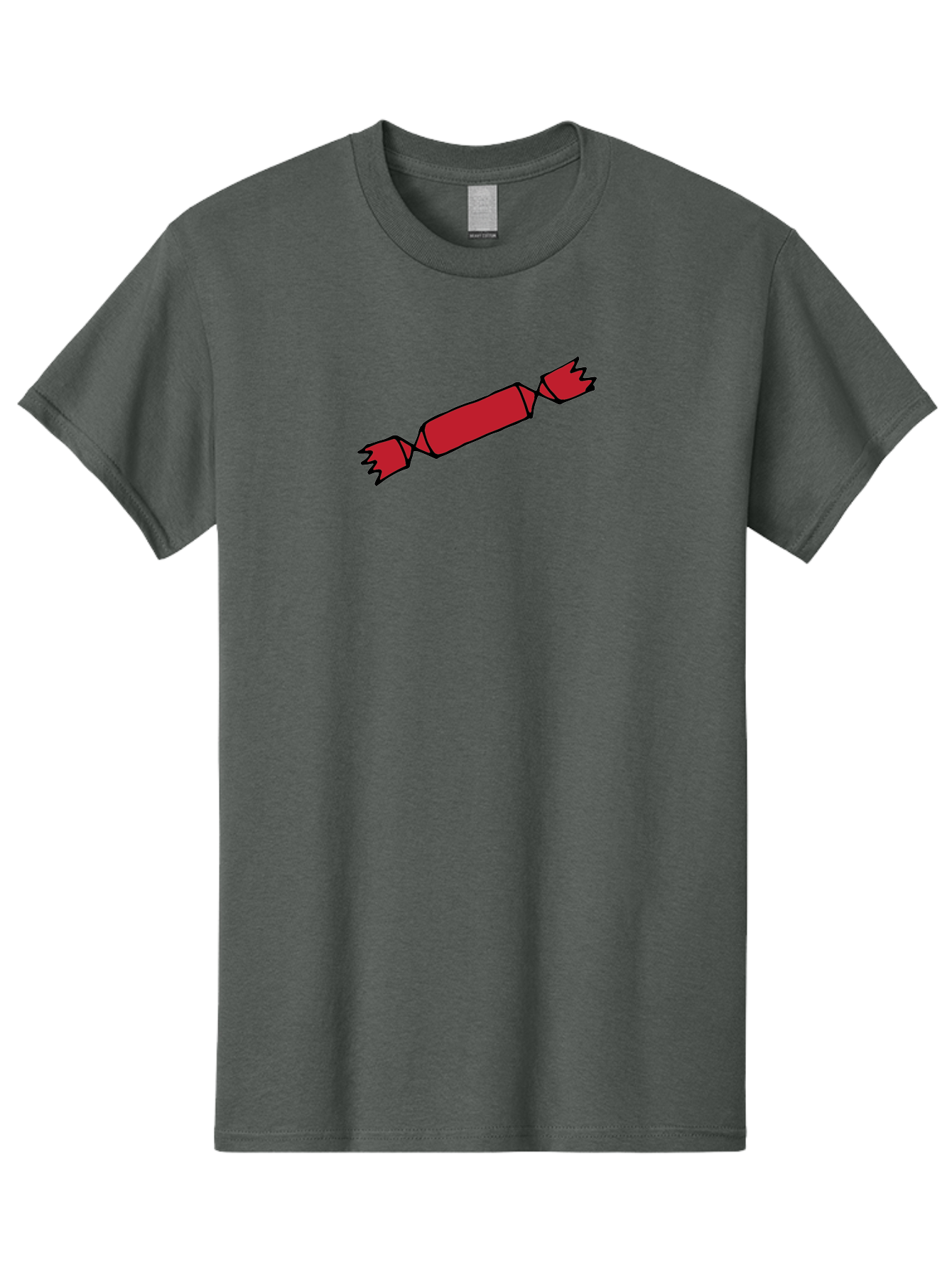 Cracker Men'S Graphic Tee, 100% Cotton, Comfortable Casual Summer Wear, Machine Washable, Cartoon Cracker, Red Firecracker, Celebration, Party Popper, Festive, Holiday, Red Color, Cartoon Style -  Aaa842