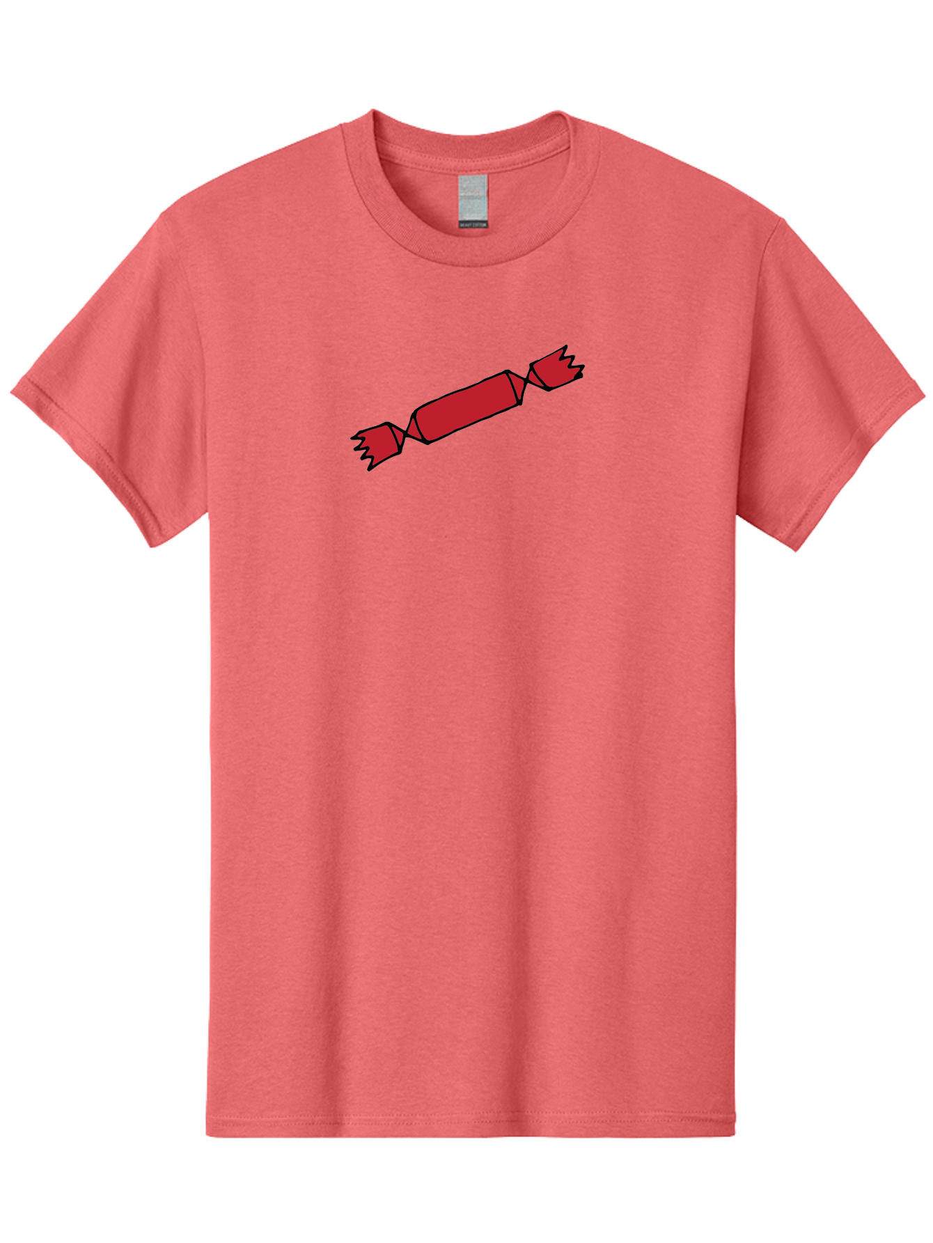 Cracker Men'S Graphic Tee, 100% Cotton, Comfortable Casual Summer Wear, Machine Washable, Cartoon Cracker, Red Firecracker, Celebration, Party Popper, Festive, Holiday, Red Color, Cartoon Style -  Aaa842