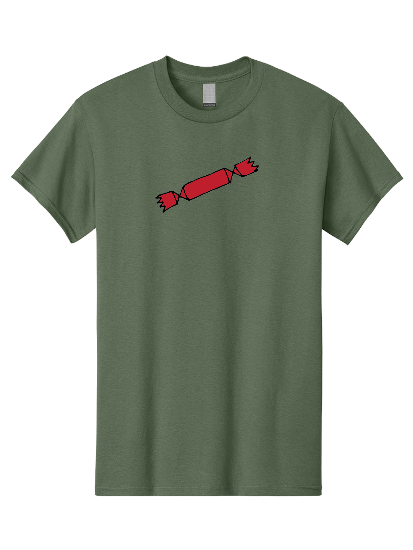 Cracker Men'S Graphic Tee, 100% Cotton, Comfortable Casual Summer Wear, Machine Washable, Cartoon Cracker, Red Firecracker, Celebration, Party Popper, Festive, Holiday, Red Color, Cartoon Style -  Aaa842