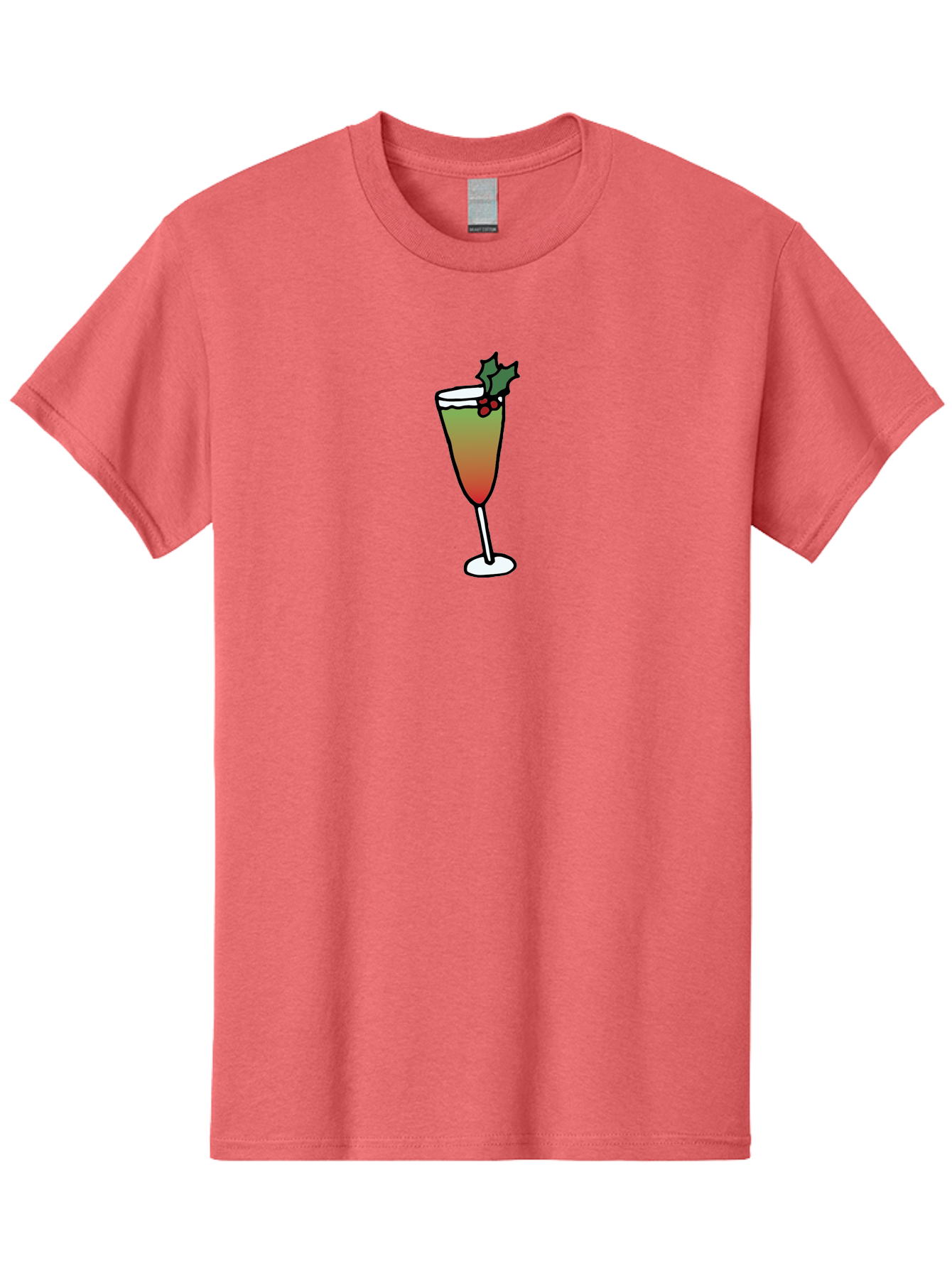 Cranberry-Christmas-Cocktail Men'S Graphic Tee, 100% Cotton, Comfortable Casual Summer Wear, Machine Washable, Holiday Cocktail, Festive Drink, Cranberry Martini, Champagne Flute, Holly Garnish, Red Berries, Christmas Drink, Party Beverage, -  Aaa843