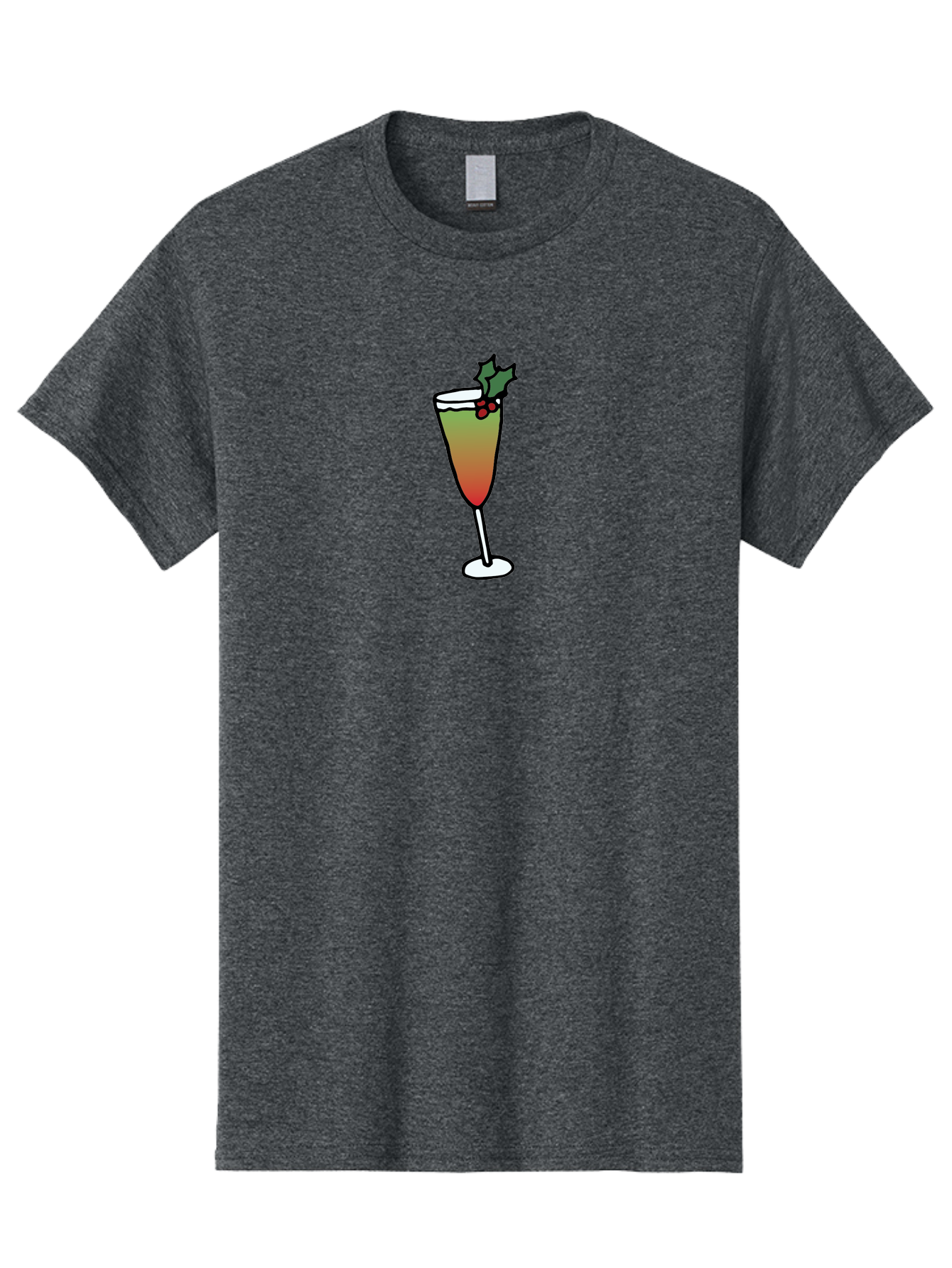 Cranberry-Christmas-Cocktail Men'S Graphic Tee, 100% Cotton, Comfortable Casual Summer Wear, Machine Washable, Holiday Cocktail, Festive Drink, Cranberry Martini, Champagne Flute, Holly Garnish, Red Berries, Christmas Drink, Party Beverage, -  Aaa843