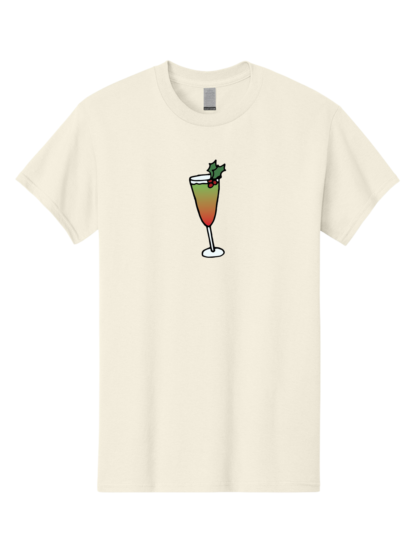 Cranberry-Christmas-Cocktail Men'S Graphic Tee, 100% Cotton, Comfortable Casual Summer Wear, Machine Washable, Holiday Cocktail, Festive Drink, Cranberry Martini, Champagne Flute, Holly Garnish, Red Berries, Christmas Drink, Party Beverage, -  Aaa843