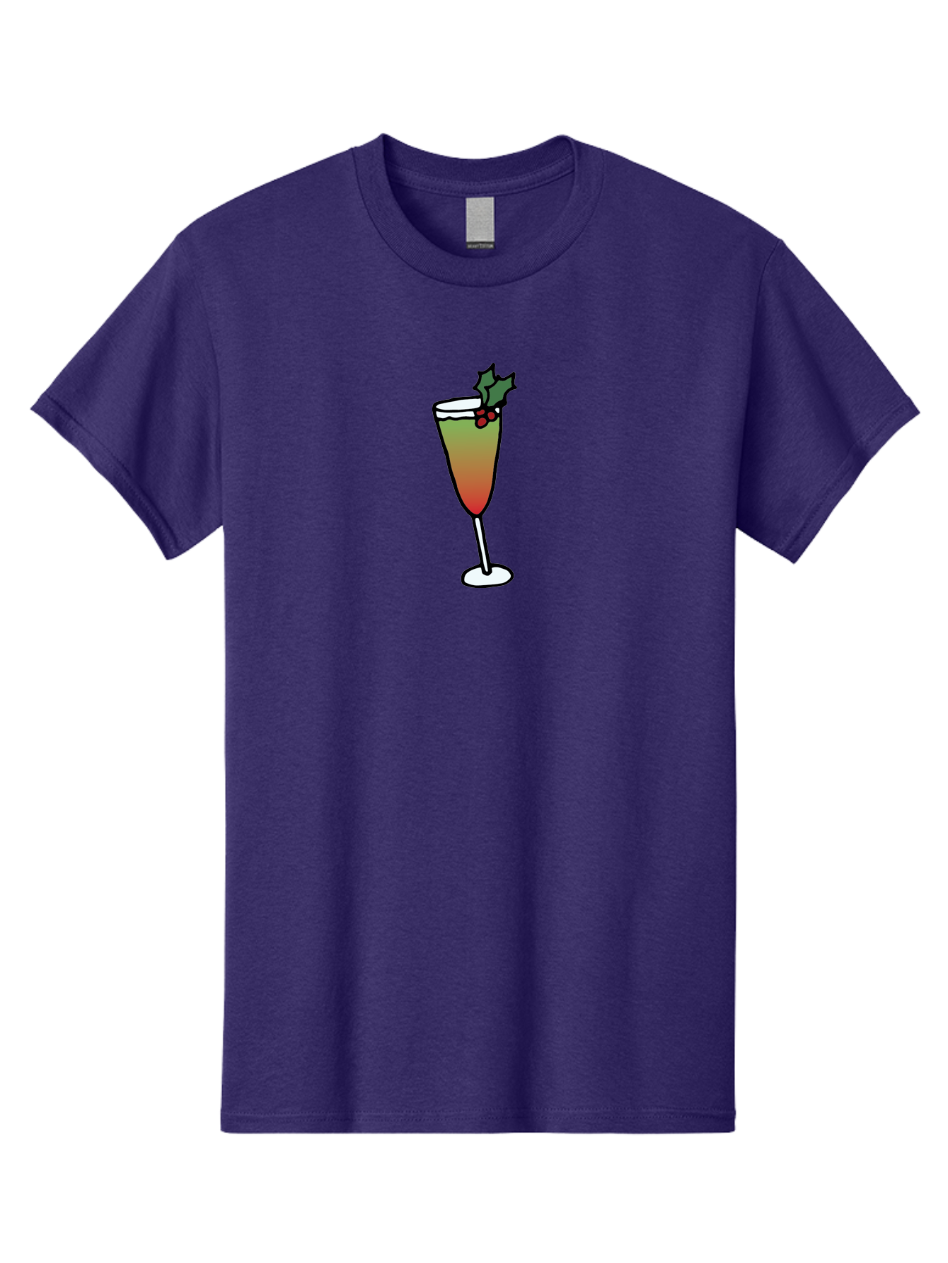 Cranberry-Christmas-Cocktail Men'S Graphic Tee, 100% Cotton, Comfortable Casual Summer Wear, Machine Washable, Holiday Cocktail, Festive Drink, Cranberry Martini, Champagne Flute, Holly Garnish, Red Berries, Christmas Drink, Party Beverage, -  Aaa843