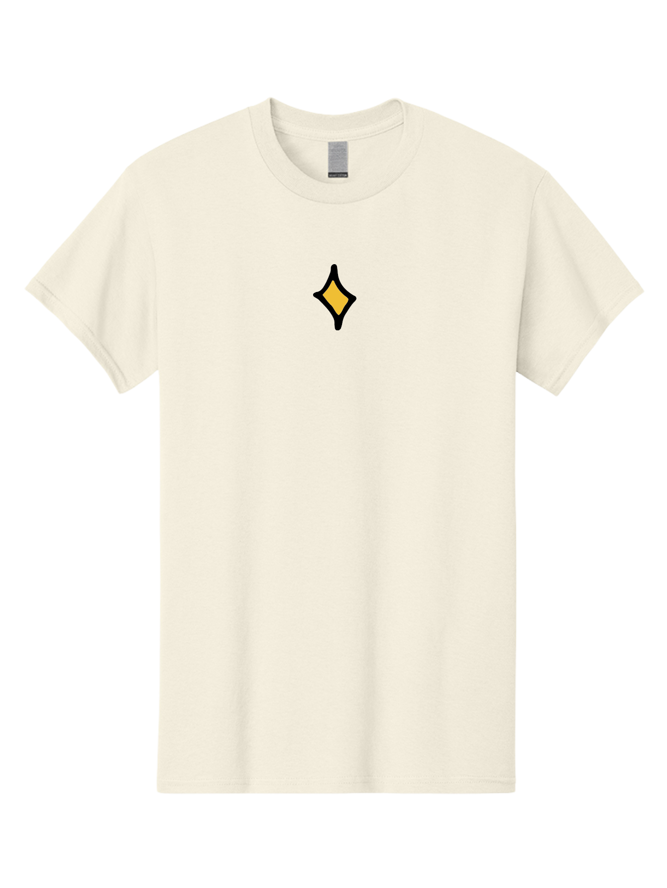 Diamond-Shape-1 Men'S Graphic Tee, 100% Cotton, Comfortable Casual Summer Wear, Machine Washable, Yellow Diamond, Black Outline, Star Shape, Abstract Design, Graphic Icon, Minimalist Art, Simple Symbol, Geometric Pattern, Decorative Element -  Aaa854