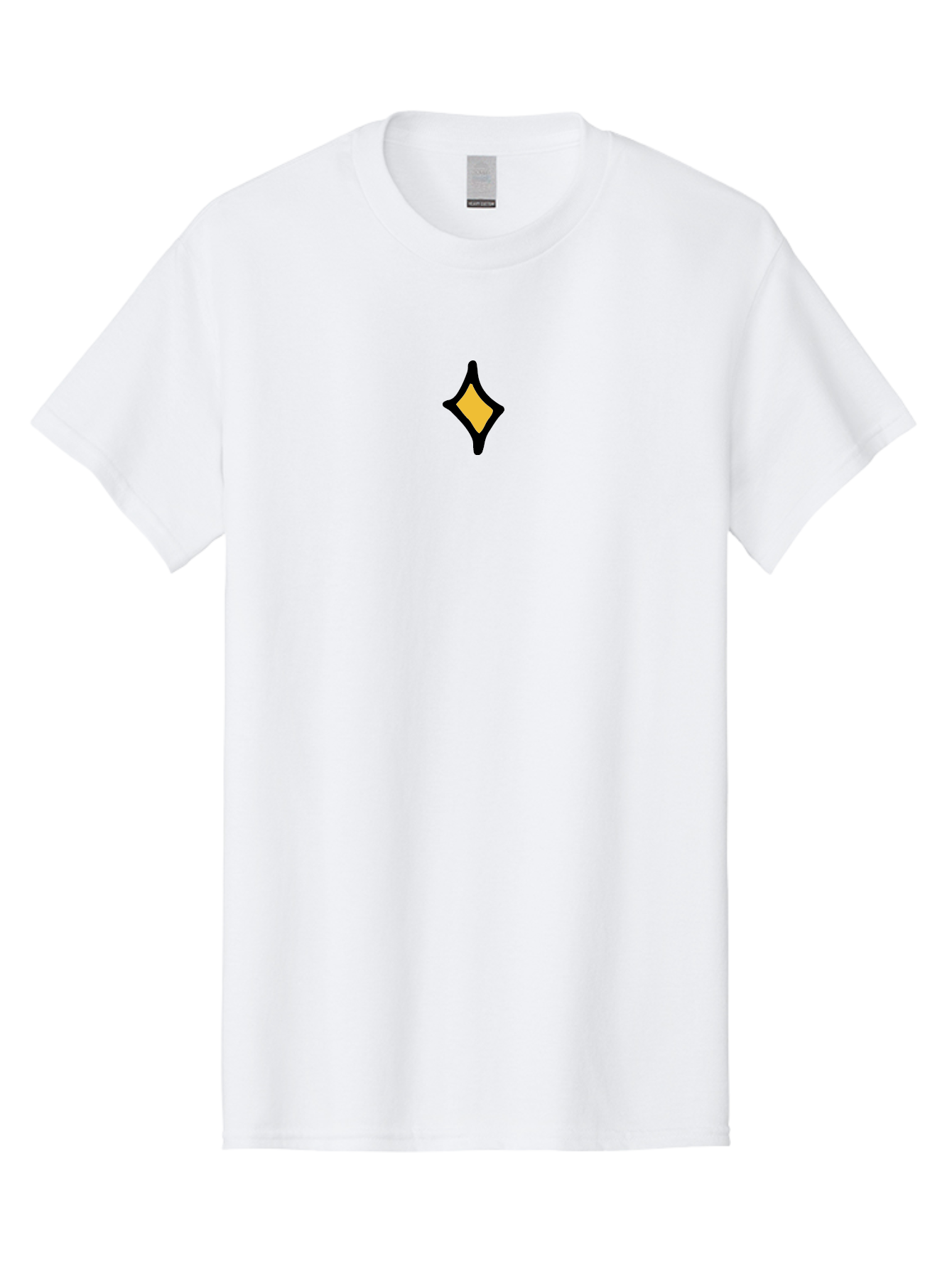 Diamond-Shape-1 Men'S Graphic Tee, 100% Cotton, Comfortable Casual Summer Wear, Machine Washable, Yellow Diamond, Black Outline, Star Shape, Abstract Design, Graphic Icon, Minimalist Art, Simple Symbol, Geometric Pattern, Decorative Element -  Aaa854