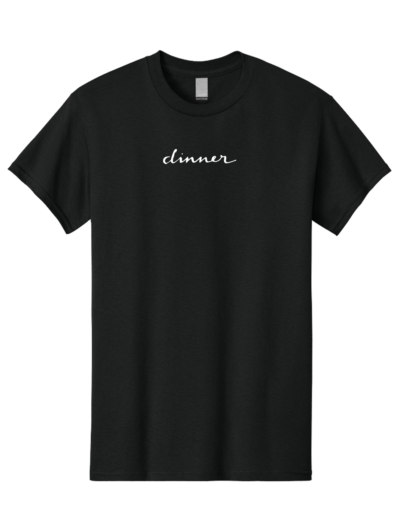 Dinner Men'S Graphic Tee, 100% Cotton, Comfortable Casual Summer Wear, Machine Washable, Dinner Invitation, Cursive Text, Elegant Font, Dinner Party, Fine Dining, Culinary Experience, Restaurant Ambiance -  Aaa857
