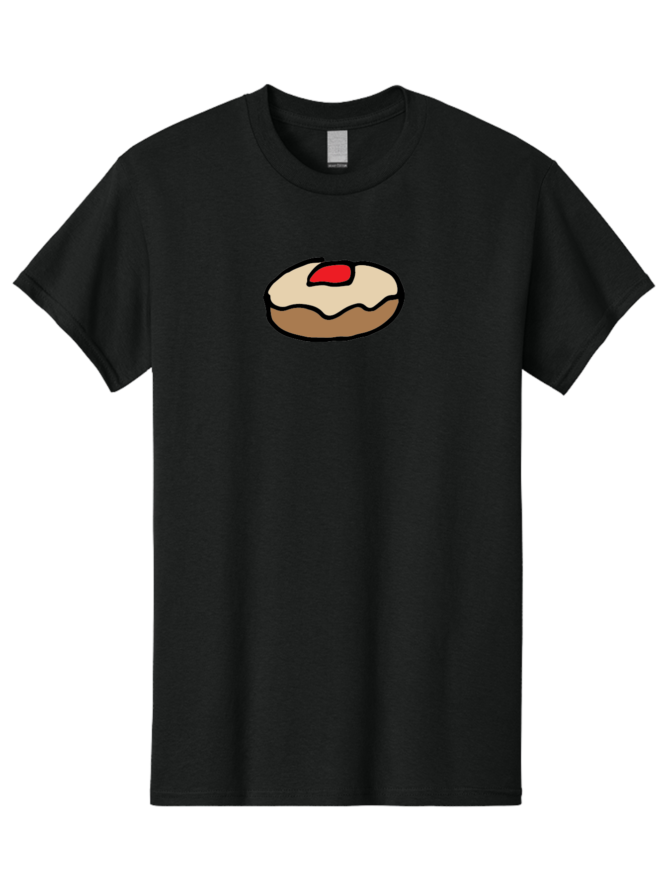 donut with cherry on top, sweet treat, dessert, glazed donut, cherry topping, tasty pastry, baked goods, sweet tooth, donut love, foodie, cartoon style