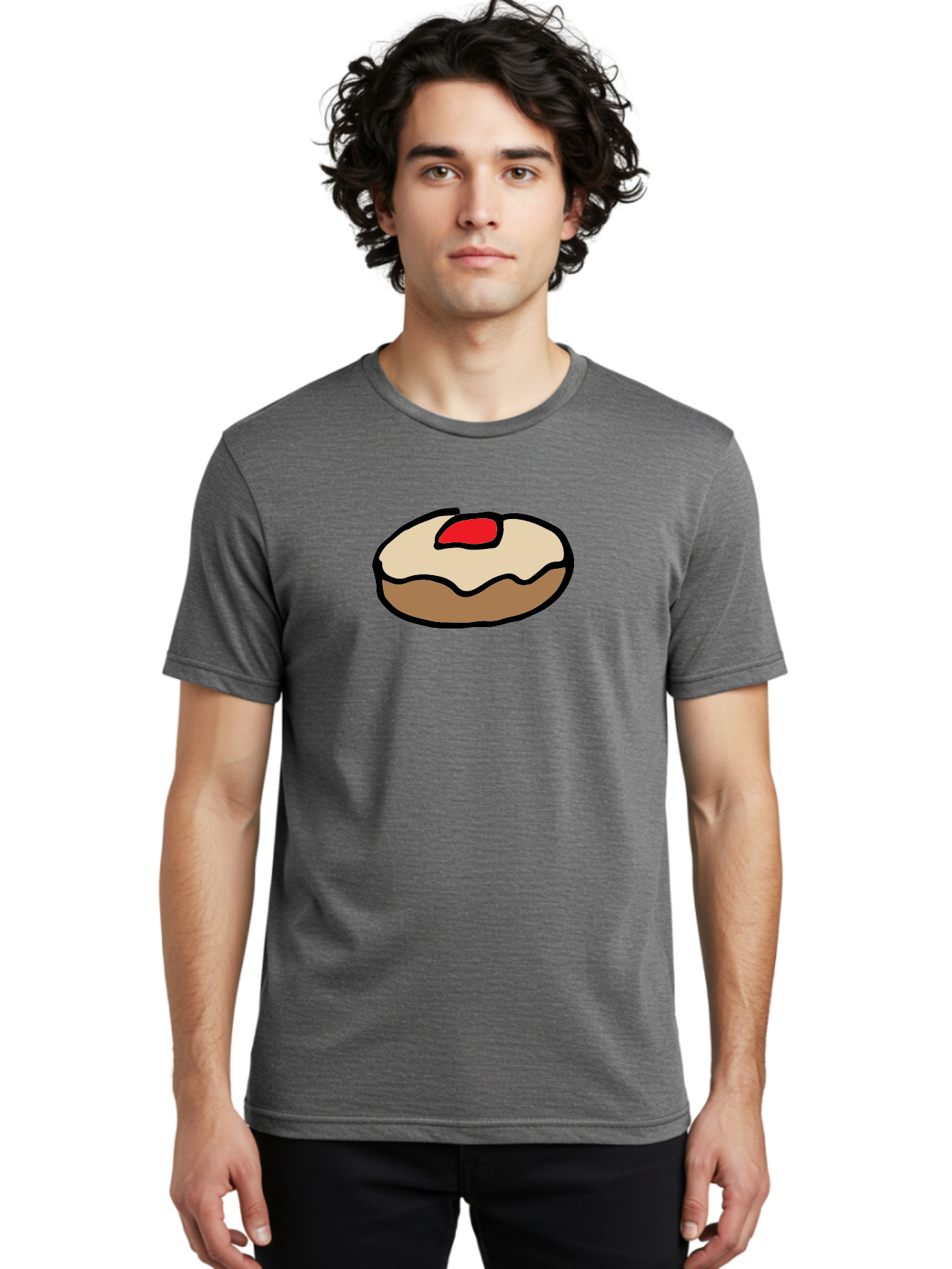donut with cherry on top, sweet treat, dessert, glazed donut, cherry topping, tasty pastry, baked goods, sweet tooth, donut love, foodie, cartoon style