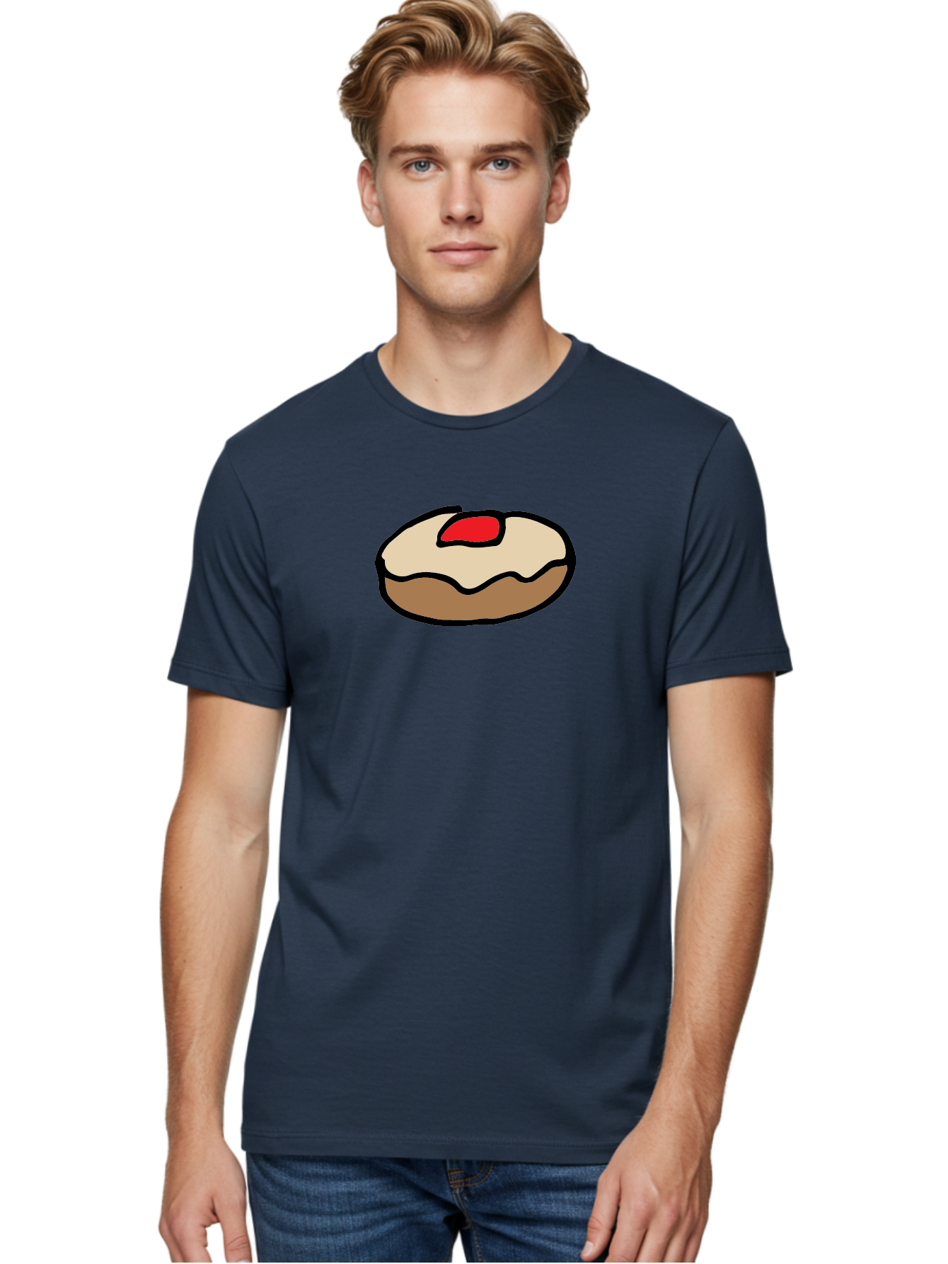 donut with cherry on top, sweet treat, dessert, glazed donut, cherry topping, tasty pastry, baked goods, sweet tooth, donut love, foodie, cartoon style