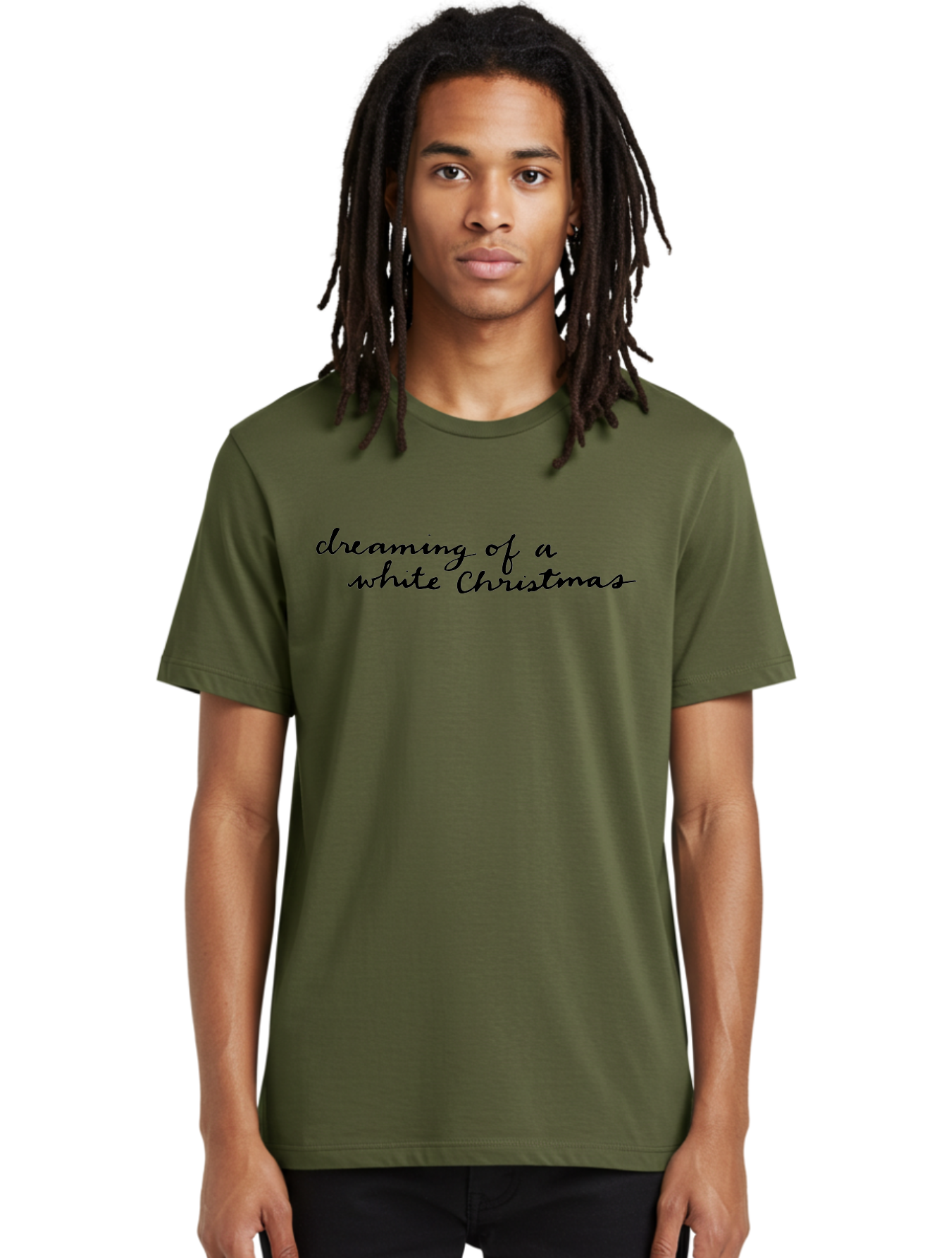 Dreaming-Of-White-Christmas-1 Men'S Graphic Tee, 100% Cotton, Comfortable Casual Summer Wear, Machine Washable, Dreaming Of White Christmas, Christmas Wishes, Festive Vibes, Holiday Cheer, Winter Wonderland, Christmas Magic, -  Aaa862