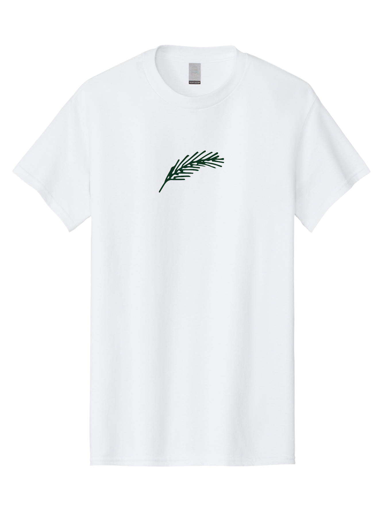 Feather Men'S Graphic Tee, 100% Cotton, Comfortable Casual Summer Wear, Machine Washable, Simple Pine Branch, Minimalist Design, Black Silhouette, Leafy Greens, Botanical Illustration, Natural Elements, Abstract Art, Modern Graphics -  Aaa873