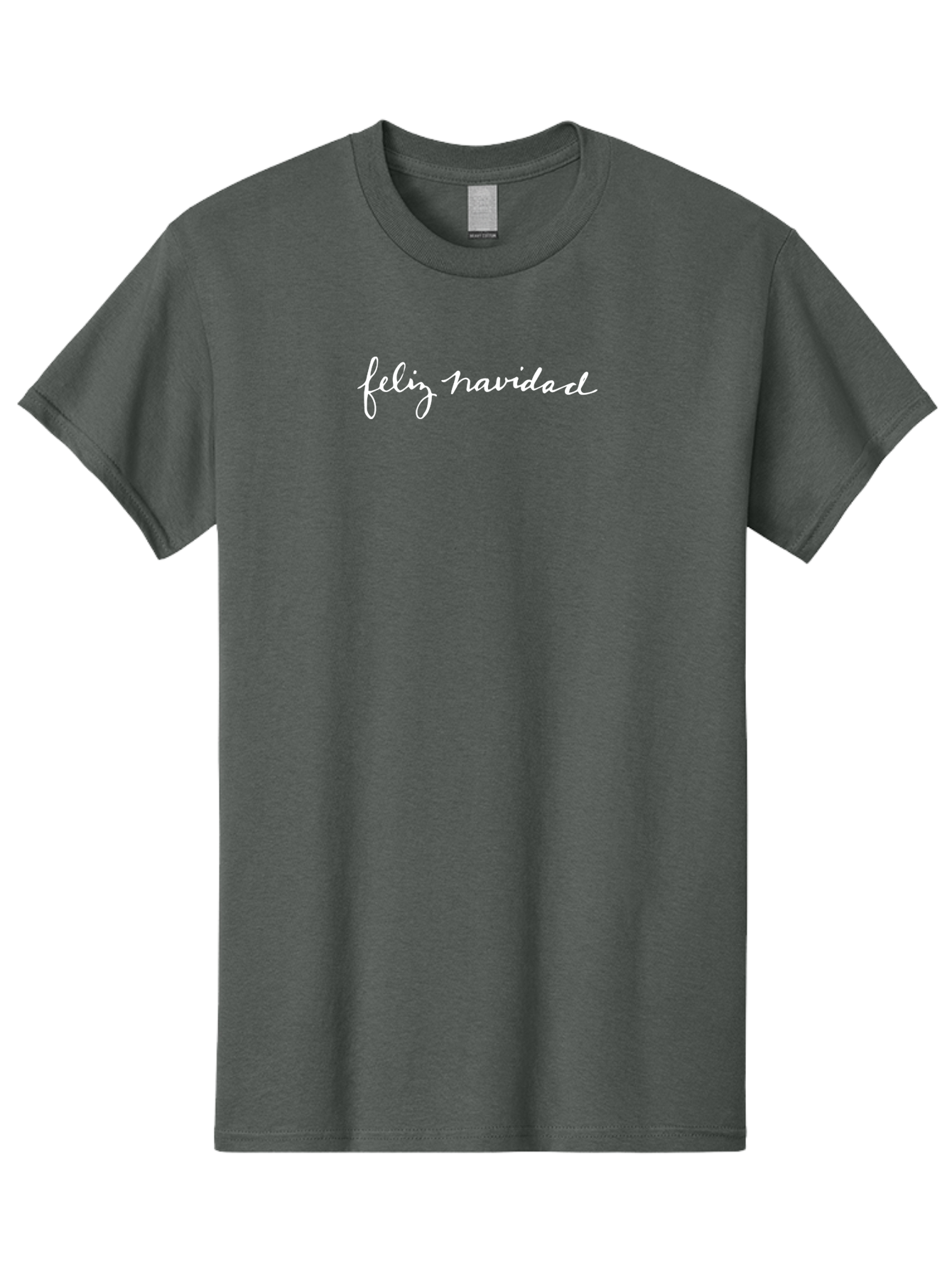 Feliz-Navidad Men'S Graphic Tee, 100% Cotton, Comfortable Casual Summer Wear, Machine Washable, Feliz Navidad, Holiday Greeting, Festive Wishes, Christmas Message, White Cursive Text, Spanish Christmas Greeting, Seasonal Cheer -  Aaa875