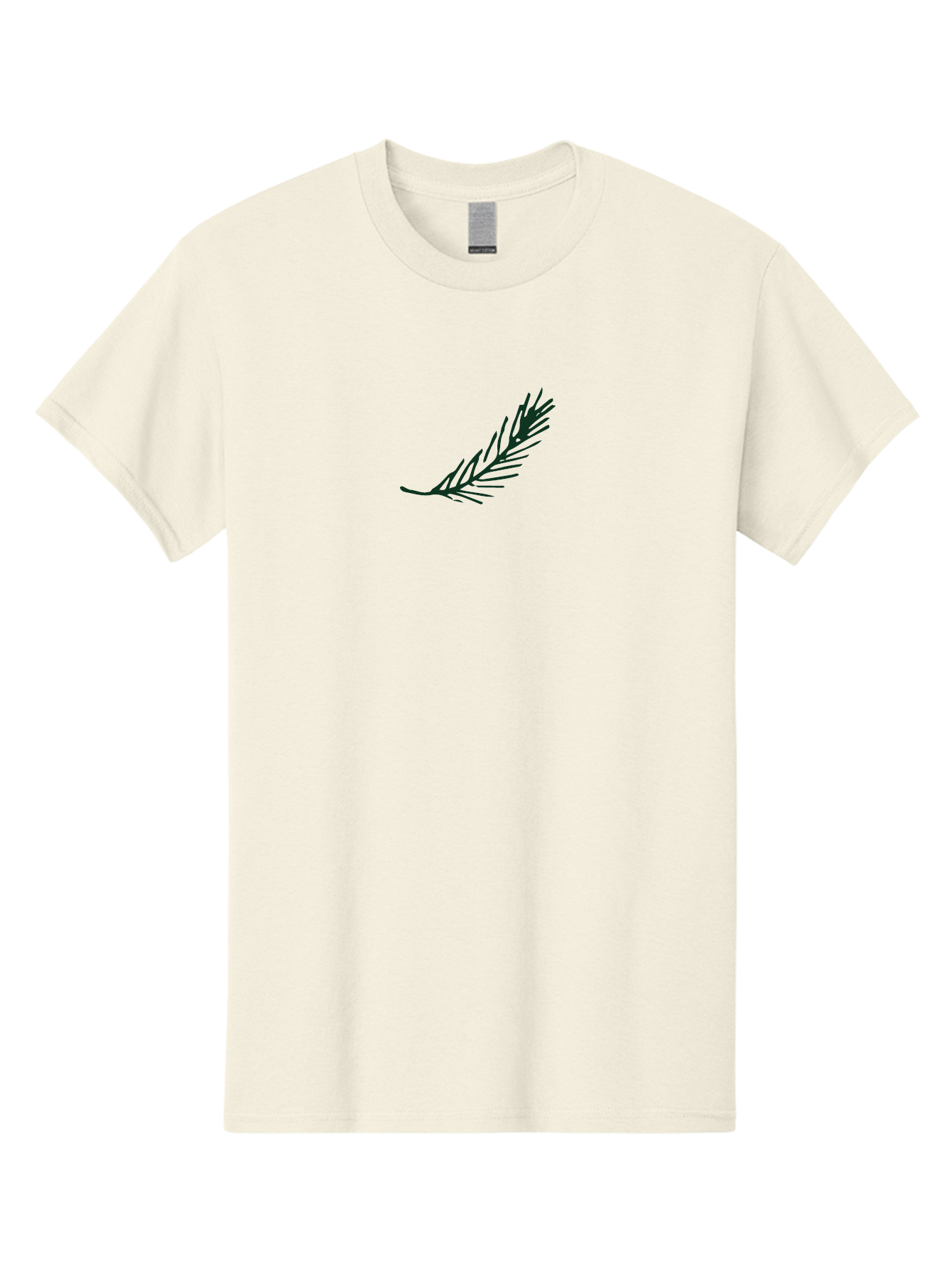 Fern-Frond Men'S Graphic Tee, 100% Cotton, Comfortable Casual Summer Wear, Machine Washable, Simple Line Art, Minimalist Design, Pine Needle Illustration, Black Silhouette, Elegant Graphic, Nature Inspired, Botanical Element, -  Aaa876