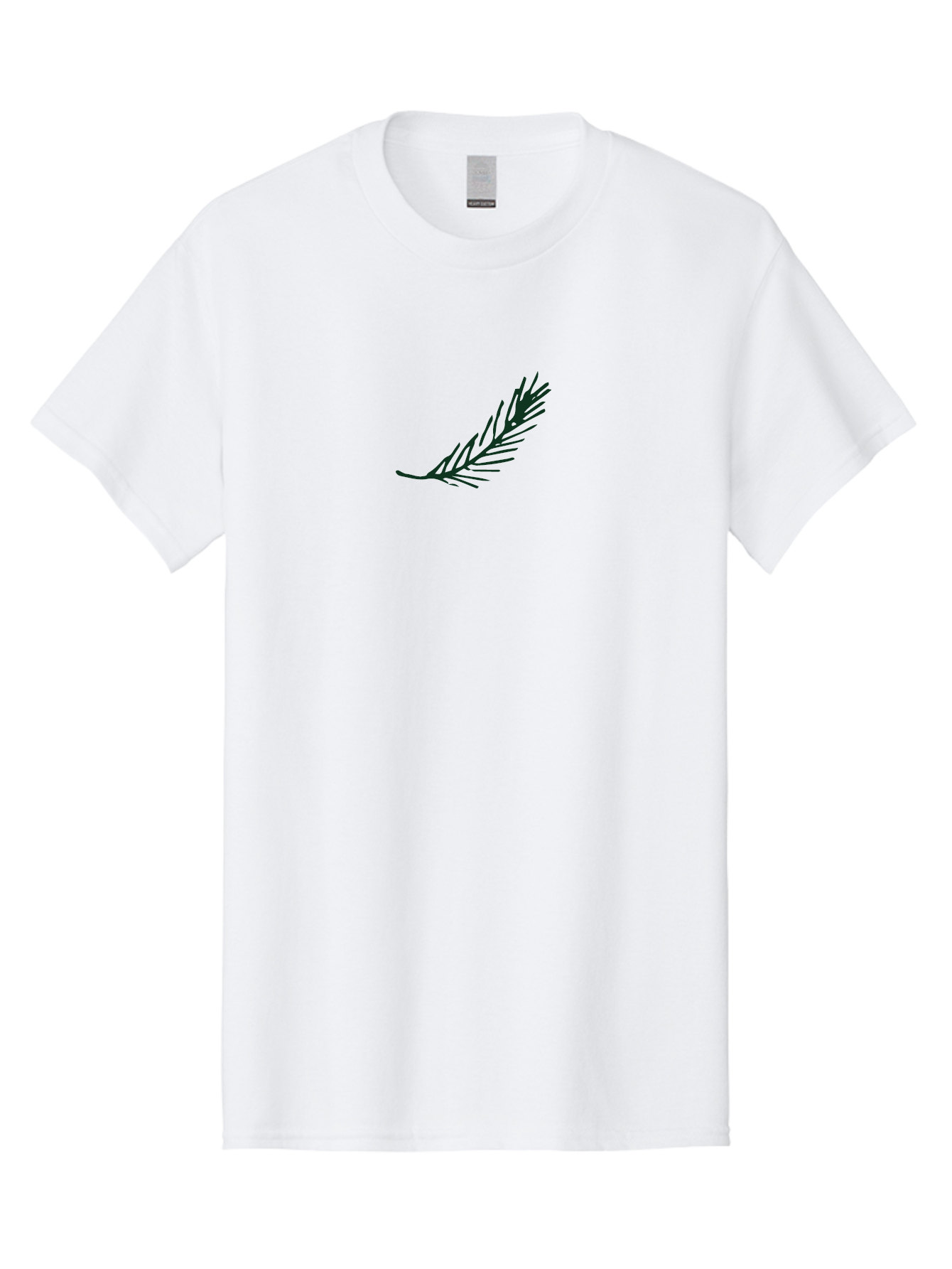 Fern-Frond Men'S Graphic Tee, 100% Cotton, Comfortable Casual Summer Wear, Machine Washable, Simple Line Art, Minimalist Design, Pine Needle Illustration, Black Silhouette, Elegant Graphic, Nature Inspired, Botanical Element, -  Aaa876