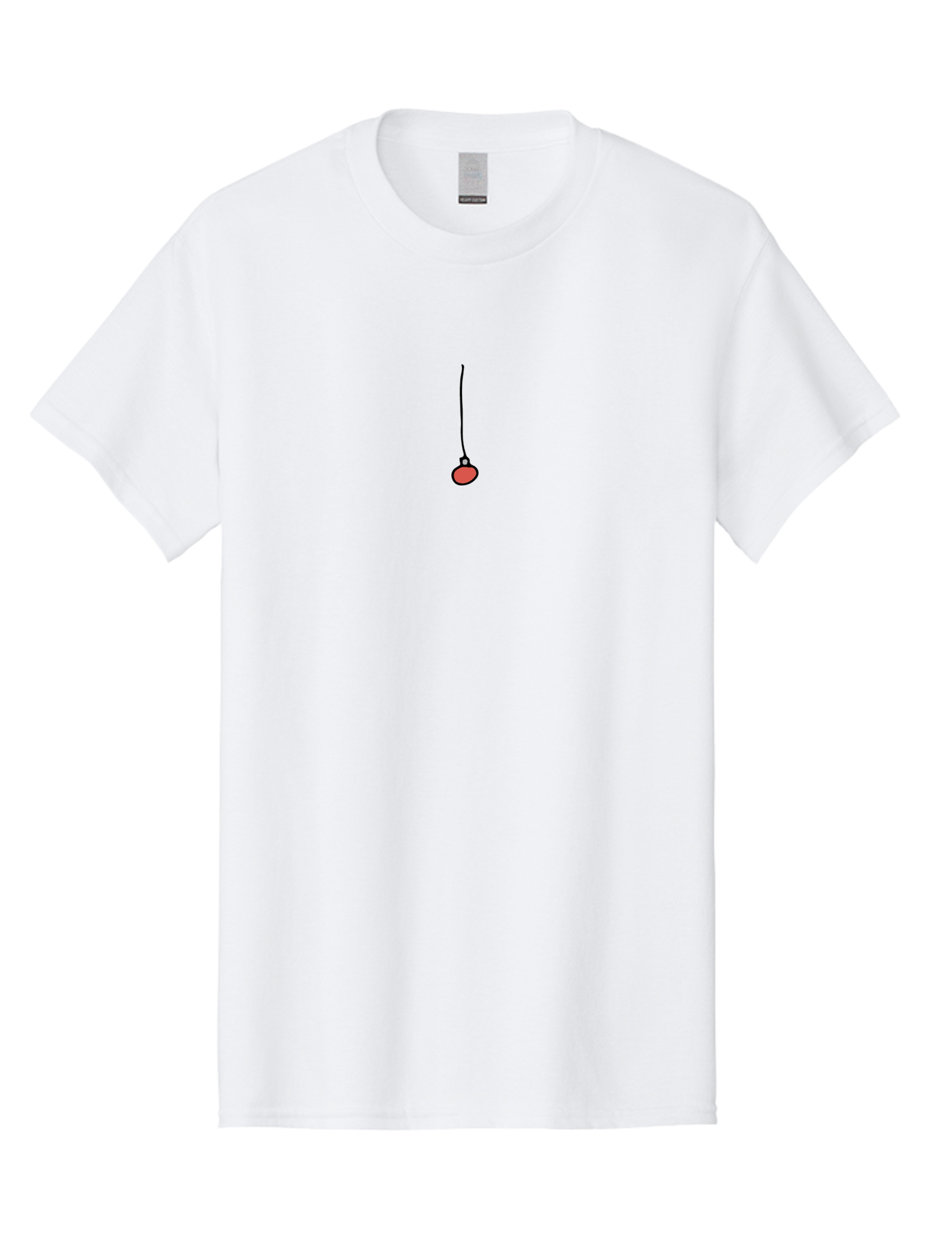 Fishing-Bobber Men'S Graphic Tee, 100% Cotton, Comfortable Casual Summer Wear, Machine Washable, Fishing Bobber, Red Float, Fishing Tackle, Simple Illustration, Minimalist Design, Cartoon Style, Fishing Gear -  Aaa883