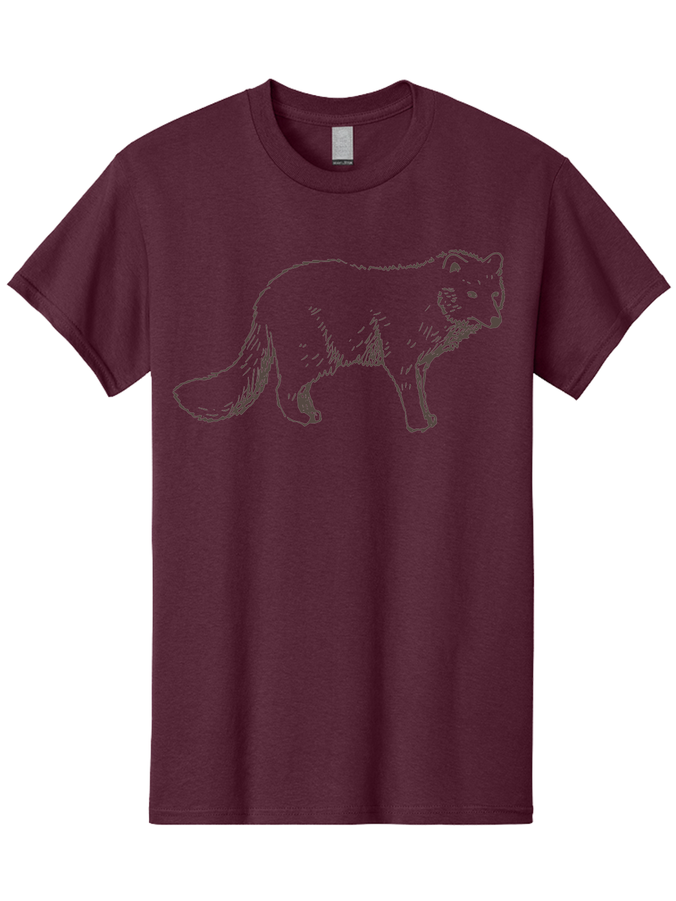 Fox Men'S Graphic Tee, 100% Cotton, Comfortable Casual Summer Wear, Machine Washable, Hand-Drawn Fox, Wildlife Illustration, Animal Art, Sketch Of A Fox, Furry Creature, Wild Animal, Cute Fox, Cartoon Style -  Aaa885