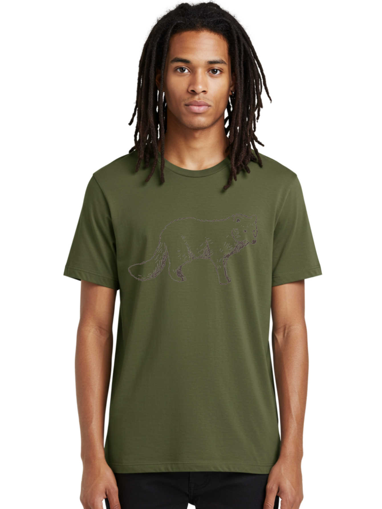 Fox Men'S Graphic Tee, 100% Cotton, Comfortable Casual Summer Wear, Machine Washable, Hand-Drawn Fox, Wildlife Illustration, Animal Art, Sketch Of A Fox, Furry Creature, Wild Animal, Cute Fox, Cartoon Style -  Aaa885