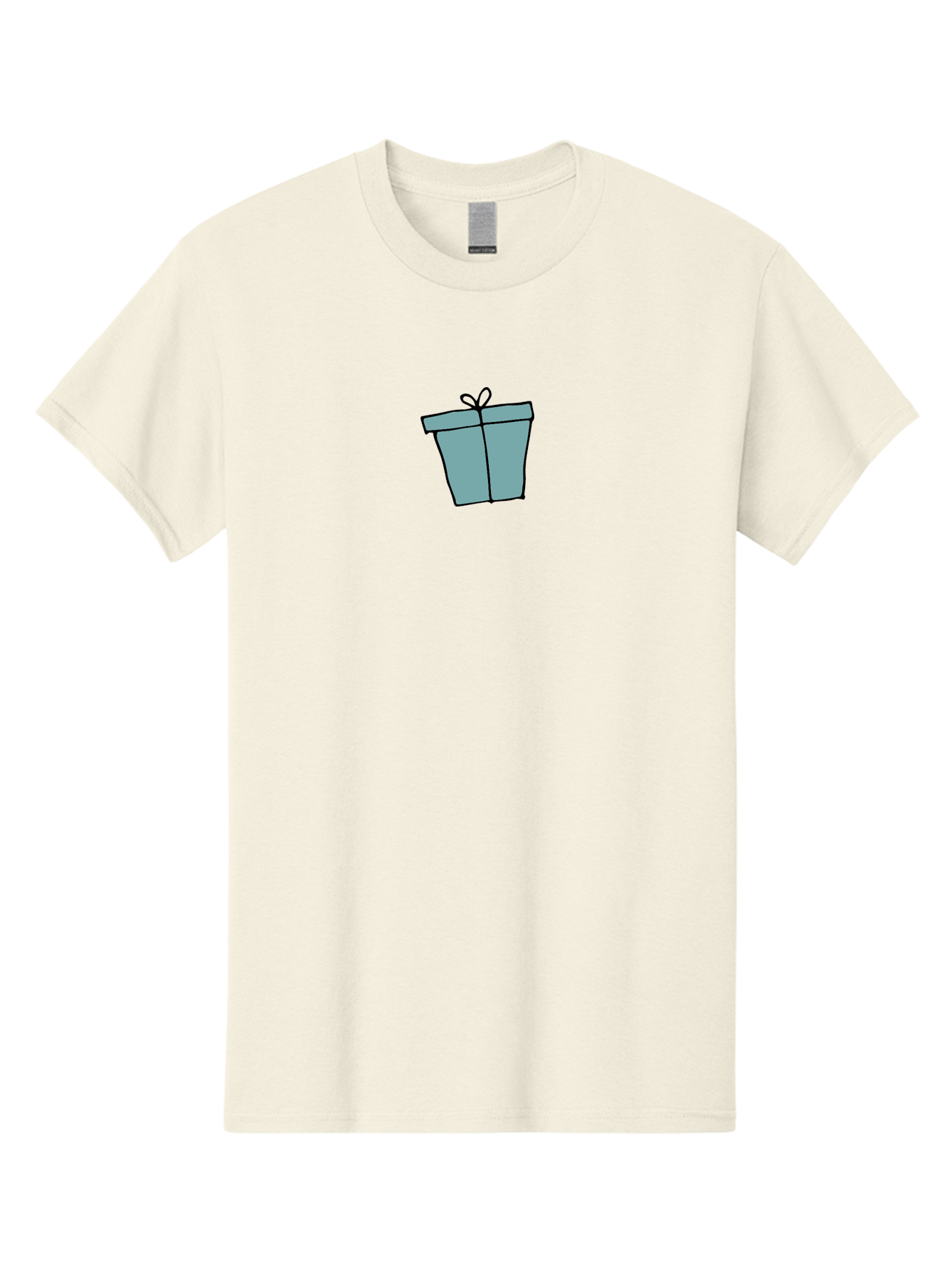 Gift-Box-4 Men'S Graphic Tee, 100% Cotton, Comfortable Casual Summer Wear, Machine Washable, Gift Box, Wrapped Present, Bow On Top, Simple Design, Minimalist Style, Illustration Art, Special Occasion, Celebratory Gift, -  Aaa893