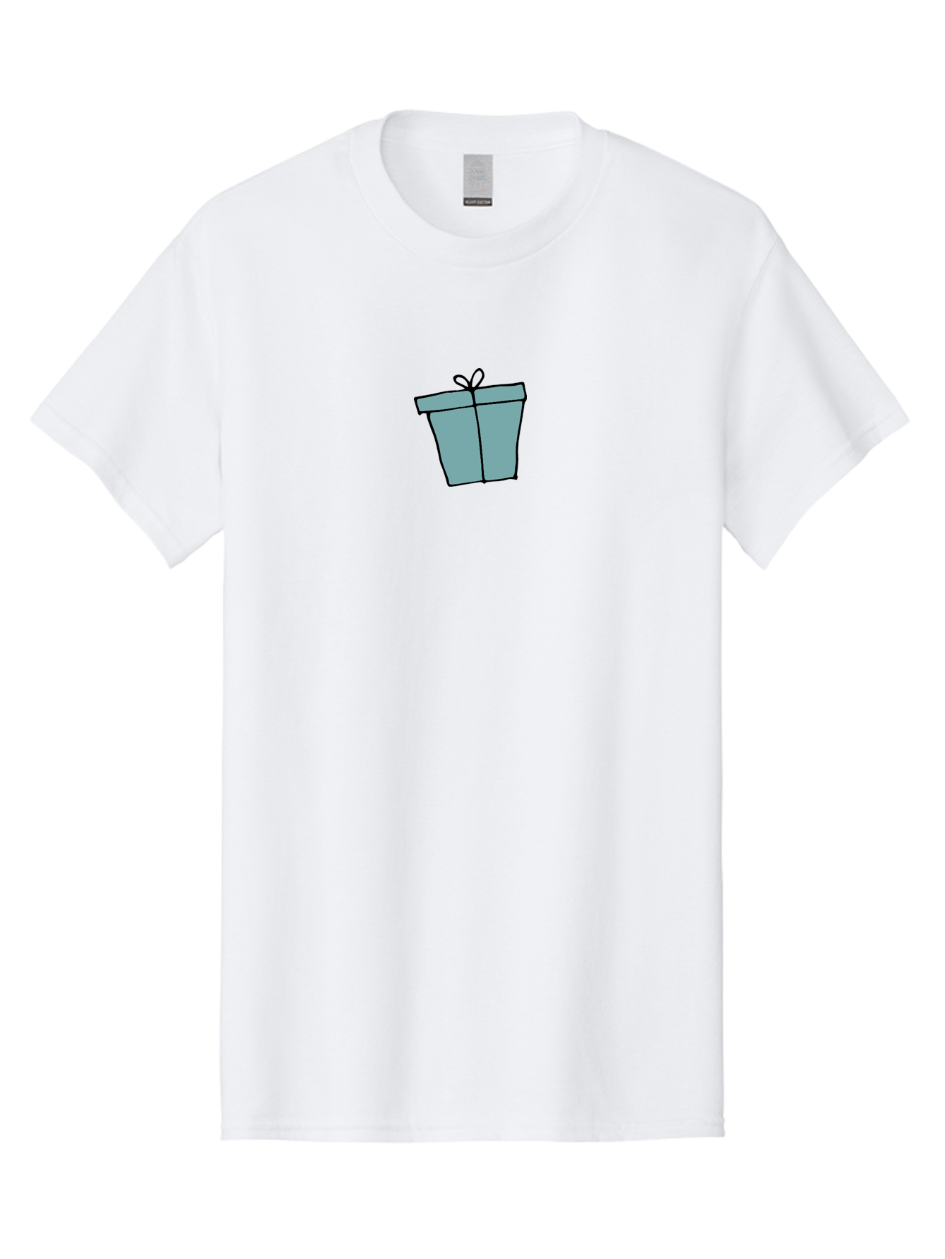 Gift-Box-4 Men'S Graphic Tee, 100% Cotton, Comfortable Casual Summer Wear, Machine Washable, Gift Box, Wrapped Present, Bow On Top, Simple Design, Minimalist Style, Illustration Art, Special Occasion, Celebratory Gift, -  Aaa893