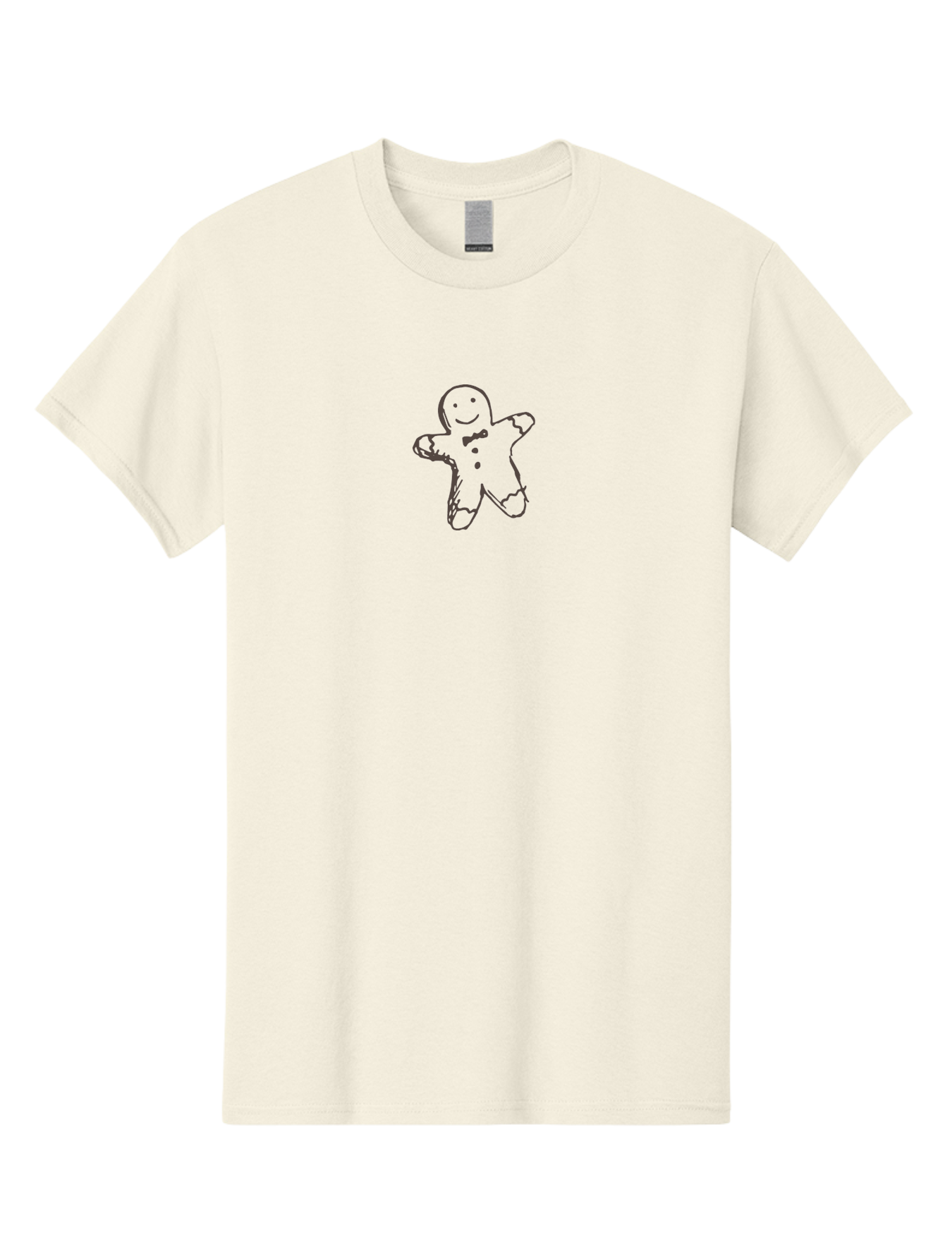 Gingerbread-Man-1 Men'S Graphic Tee, 100% Cotton, Comfortable Casual Summer Wear, Machine Washable, Happy Gingerbread Man, Festive Holiday Treat, Sweet Baked Goods, Cartoon Character, Smiling Face, Cookie Decoration, Winter Season, -  Aaa897