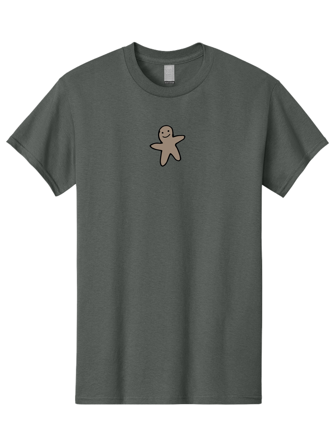 Gingerbread-Man-5 Men'S Graphic Tee, 100% Cotton, Comfortable Casual Summer Wear, Machine Washable, Cartoon Character, Gingerbread Man, Black Outline, Smiling Face, Festive Treat, Holiday Baking, Sweet Delight, Cookie Love, Adorable Figure -  Aaa901