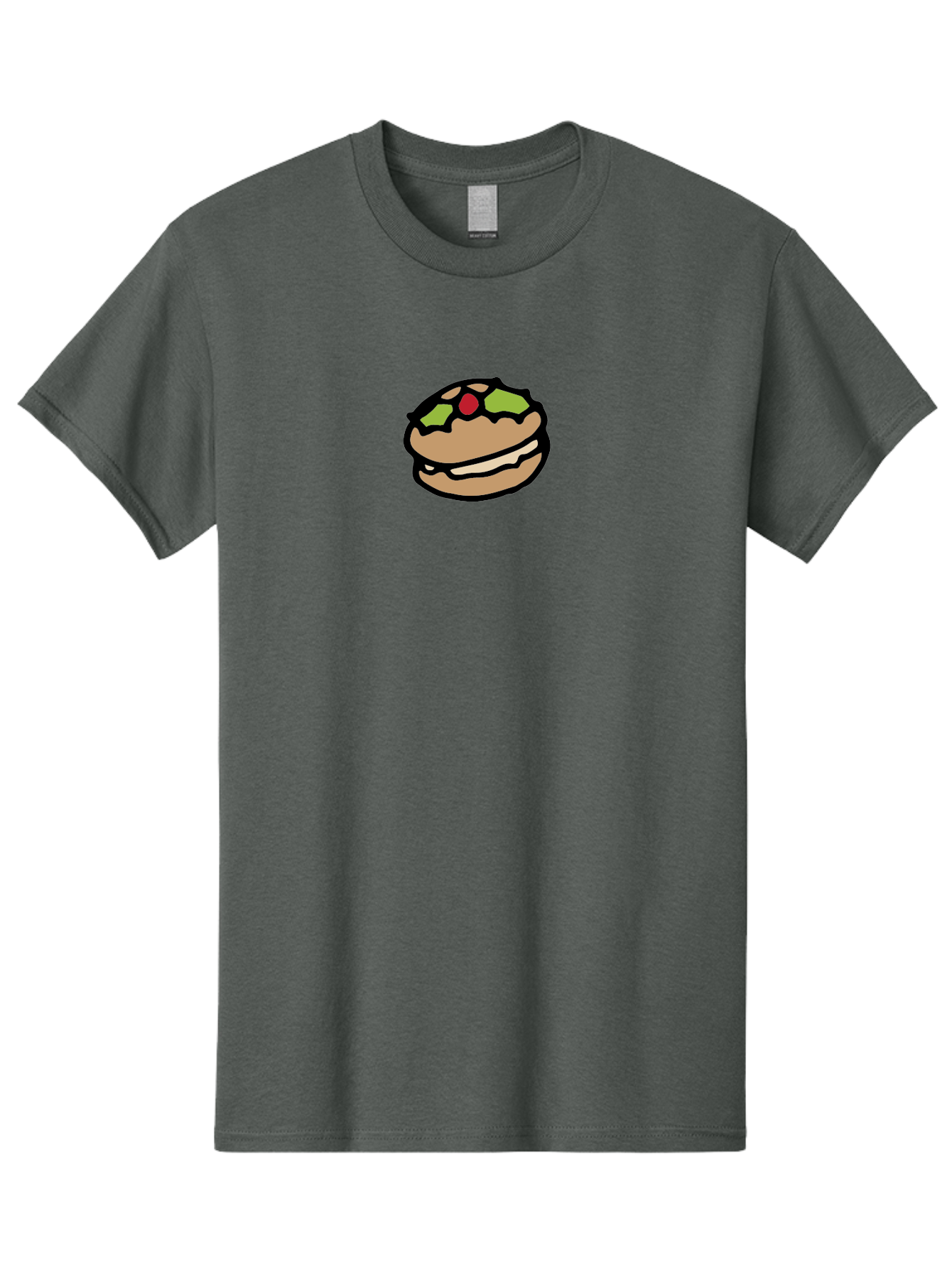 Hamburger Men'S Graphic Tee, 100% Cotton, Comfortable Casual Summer Wear, Machine Washable, Cartoon Hamburger, Sandwich Illustration, Fast Food, Burger Art, Simple Drawing, Kawaii Food, Doodle Art, Cartoon Style -  Aaa907