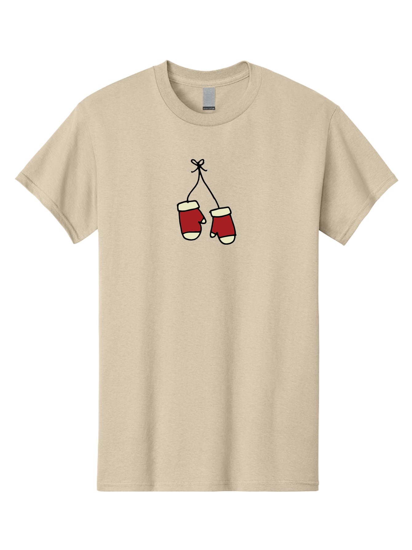 Hanging-Boxing-Gloves Men'S Graphic Tee, 100% Cotton, Comfortable Casual Summer Wear, Machine Washable, Christmas Stockings Hanging, Festive Decorations, Holiday Season, Red And White Stockings, Christmas Gifts, Festive Atmosphere, -  Aaa909