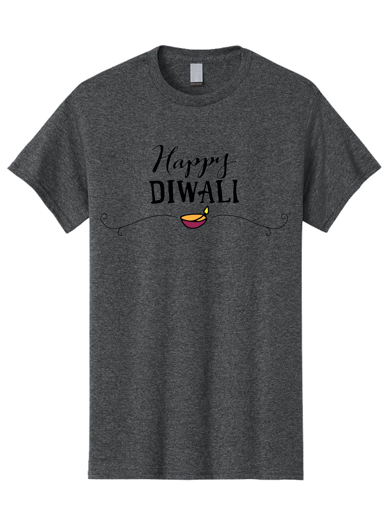 Happy-Diwali Men'S Graphic Tee, 100% Cotton, Comfortable Casual Summer Wear, Machine Washable, Diwali Wishes, Festival Of Lights, Diya Lamp, Happy Diwali, Celebration Greeting, Hindu Holiday, Diwali Wishes Card -  Aaa911