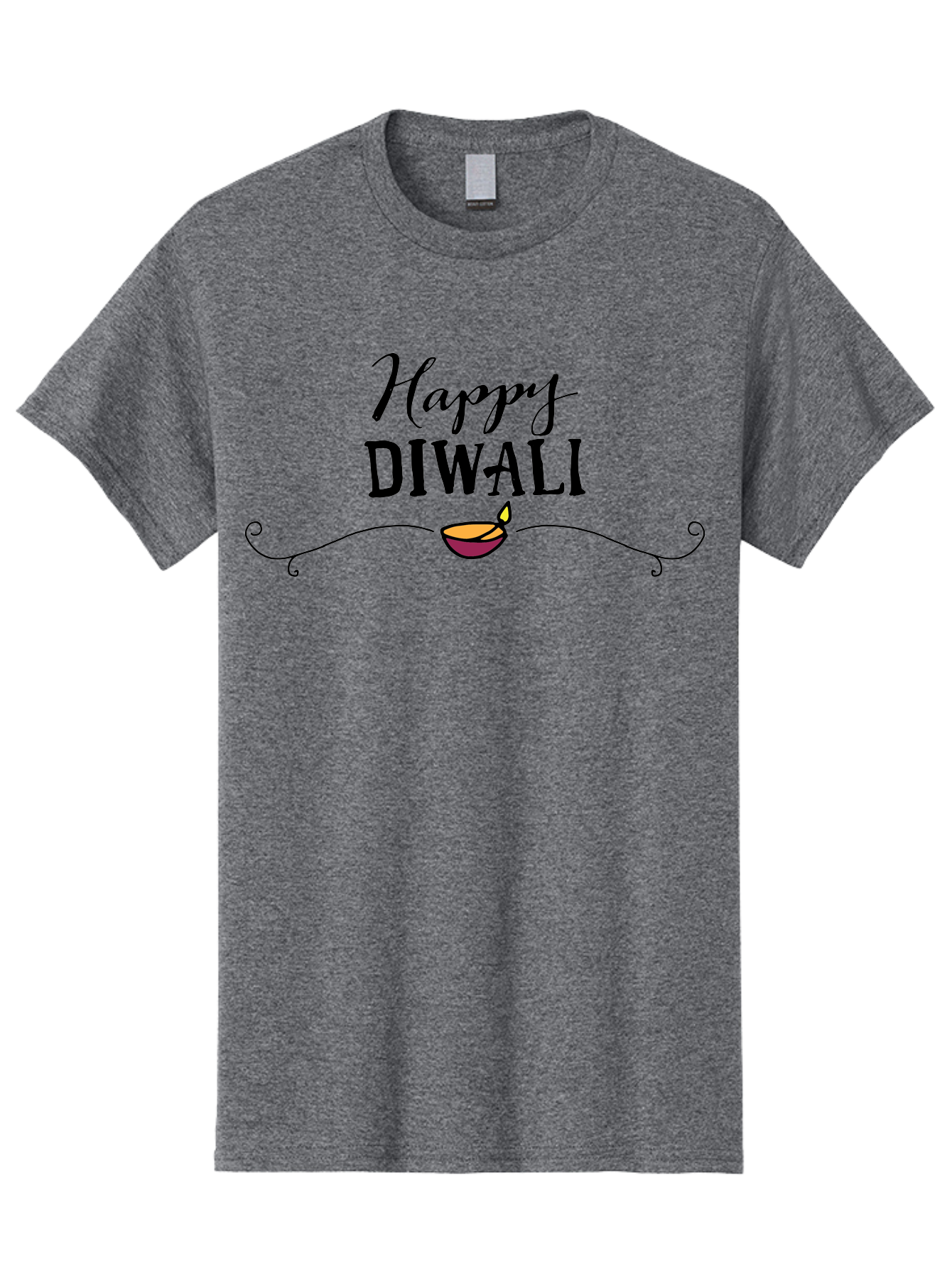 Happy-Diwali Men'S Graphic Tee, 100% Cotton, Comfortable Casual Summer Wear, Machine Washable, Diwali Wishes, Festival Of Lights, Diya Lamp, Happy Diwali, Celebration Greeting, Hindu Holiday, Diwali Wishes Card -  Aaa911