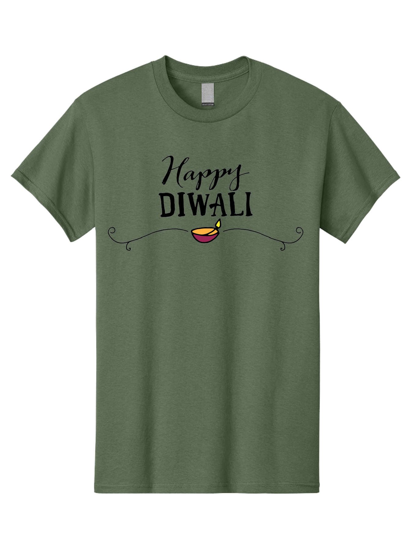 Happy-Diwali Men'S Graphic Tee, 100% Cotton, Comfortable Casual Summer Wear, Machine Washable, Diwali Wishes, Festival Of Lights, Diya Lamp, Happy Diwali, Celebration Greeting, Hindu Holiday, Diwali Wishes Card -  Aaa911