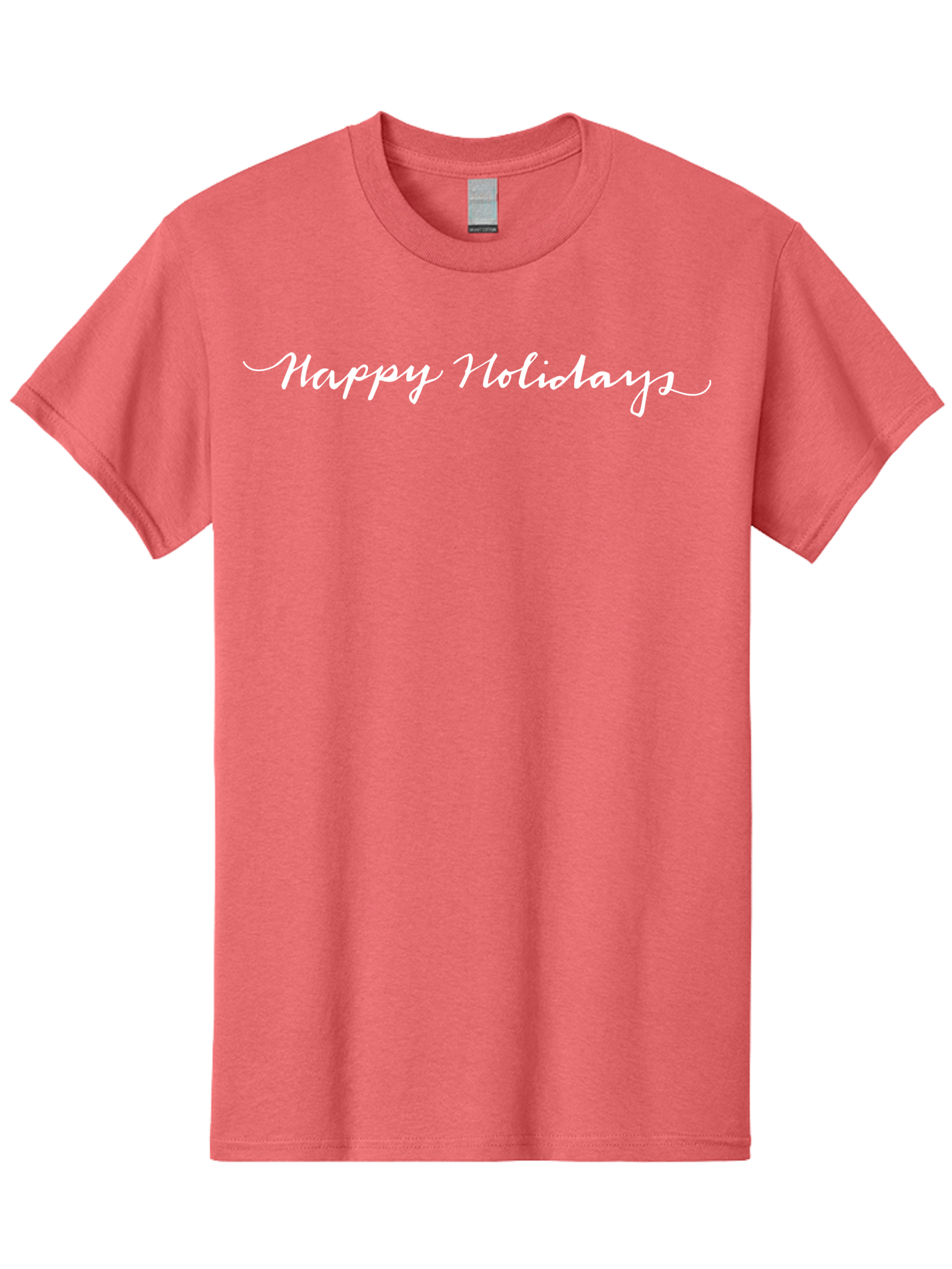 Happy-Holidays-2 Men'S Graphic Tee, 100% Cotton, Comfortable Casual Summer Wear, Machine Washable, Holiday Greeting, Festive Wishes, Seasonal Message, White Cursive Text, Celebration Message, Joyful Greetings, Happy Holidays -  Aaa914