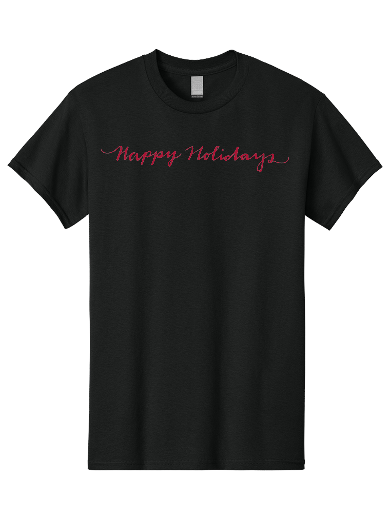 Happy-Holidays-3 Men'S Graphic Tee, 100% Cotton, Comfortable Casual Summer Wear, Machine Washable, Happy Holidays, Holiday Wishes, Festive Greetings, Red Script, Cursive Font, Holiday Season -  Aaa915