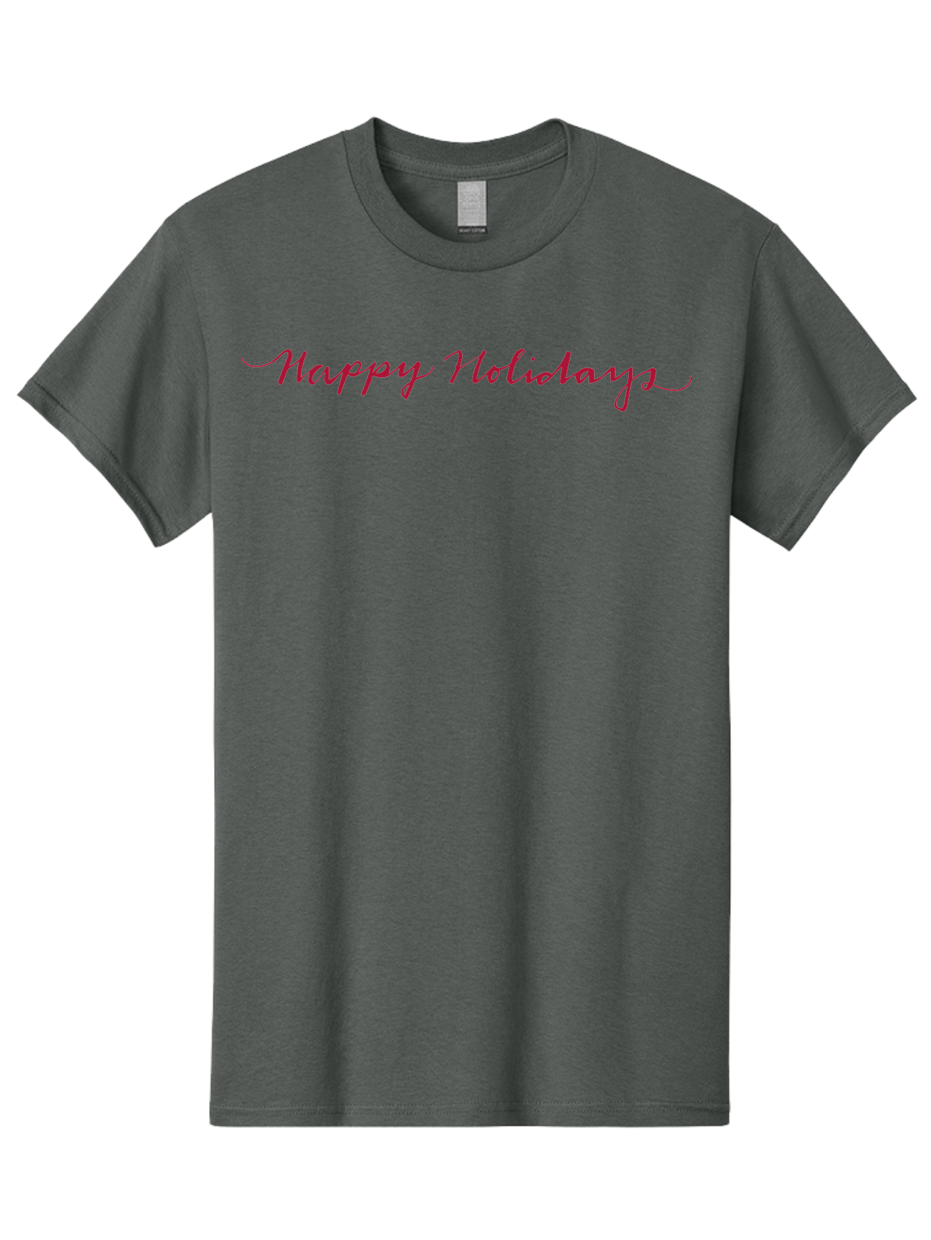 Happy-Holidays-3 Men'S Graphic Tee, 100% Cotton, Comfortable Casual Summer Wear, Machine Washable, Happy Holidays, Holiday Wishes, Festive Greetings, Red Script, Cursive Font, Holiday Season -  Aaa915
