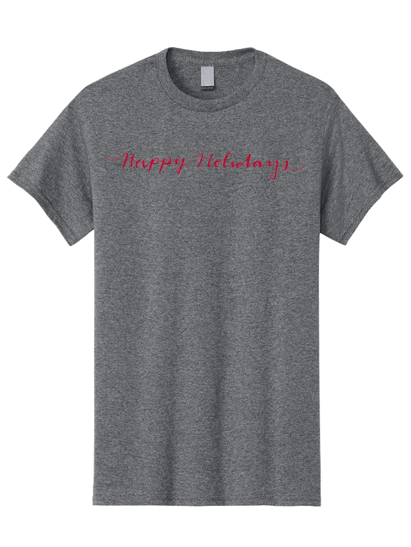 Happy-Holidays-3 Men'S Graphic Tee, 100% Cotton, Comfortable Casual Summer Wear, Machine Washable, Happy Holidays, Holiday Wishes, Festive Greetings, Red Script, Cursive Font, Holiday Season -  Aaa915