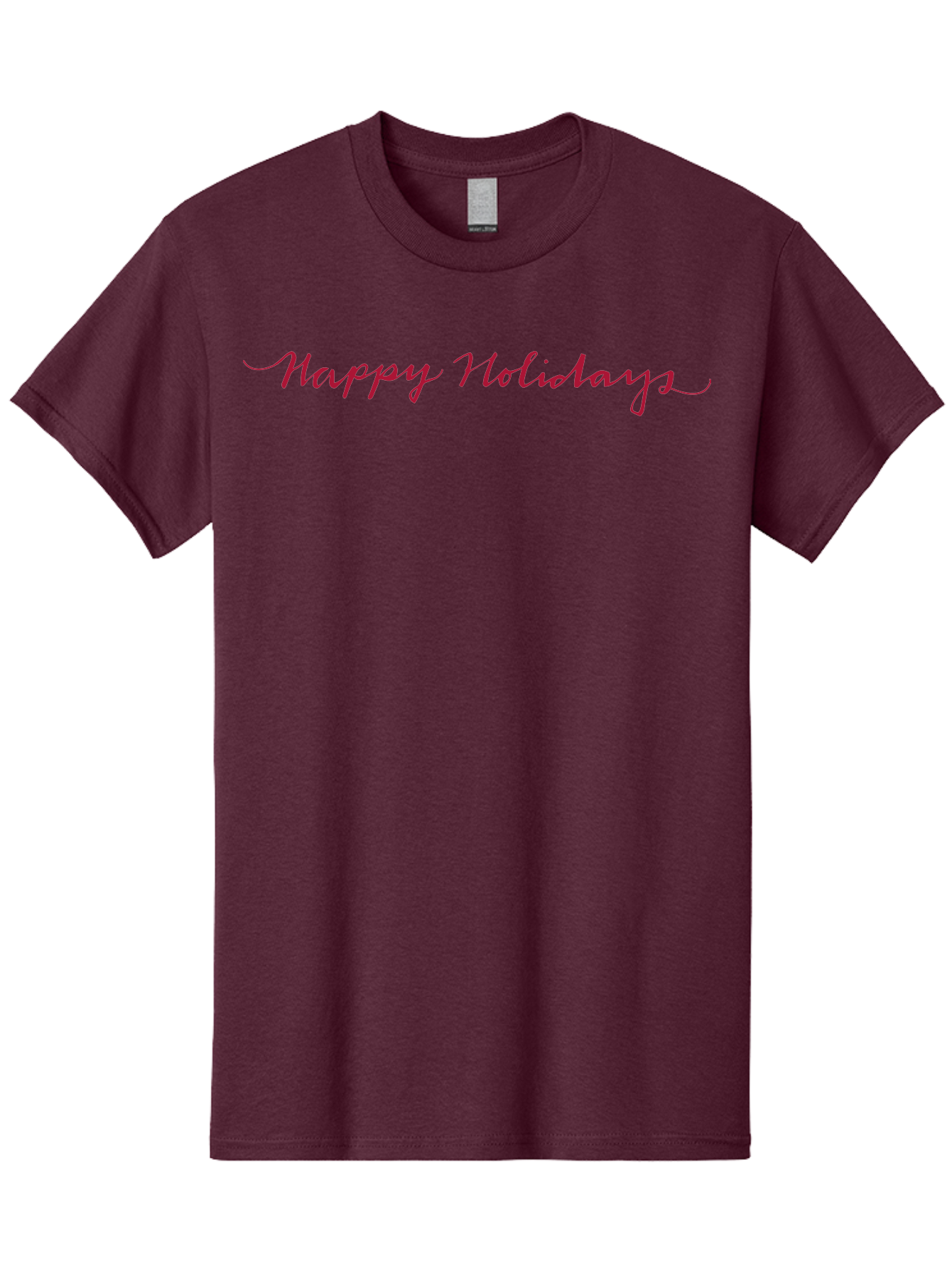 Happy-Holidays-3 Men'S Graphic Tee, 100% Cotton, Comfortable Casual Summer Wear, Machine Washable, Happy Holidays, Holiday Wishes, Festive Greetings, Red Script, Cursive Font, Holiday Season -  Aaa915