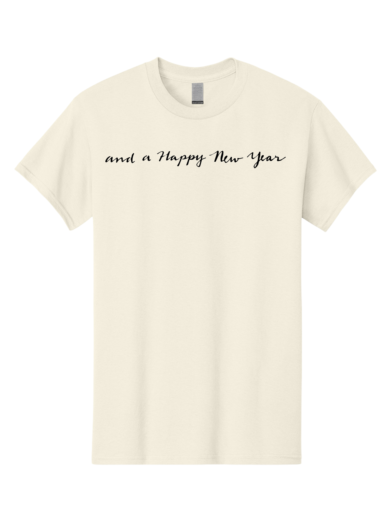 Happy-New-Year-1 Men'S Graphic Tee, 100% Cotton, Comfortable Casual Summer Wear, Machine Washable, Happy New Year Wishes, New Year Greeting, Holiday Message, Celebratory Text, Cursive Script, Festive Wishes, New Beginnings -  Aaa923