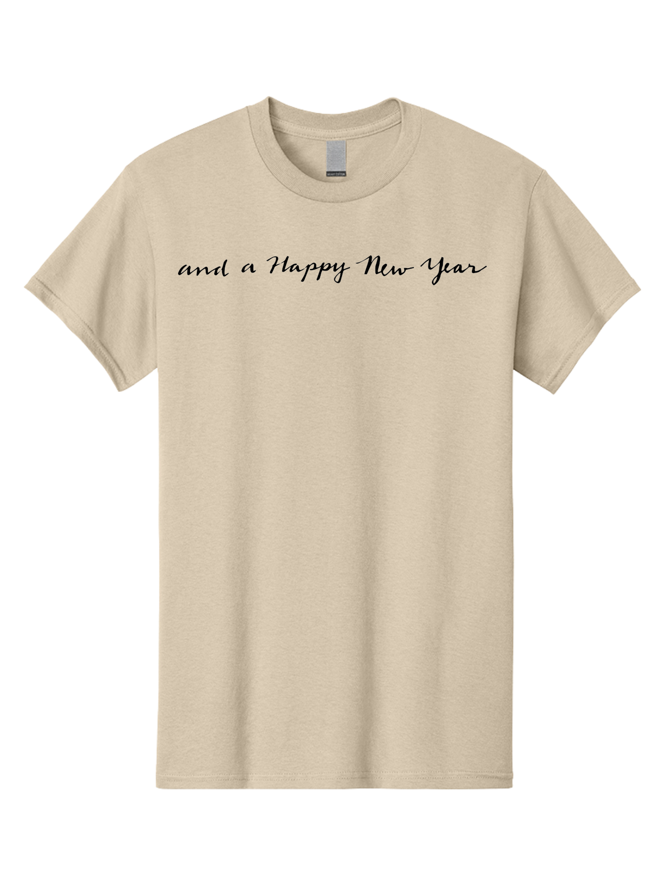 Happy-New-Year-1 Men'S Graphic Tee, 100% Cotton, Comfortable Casual Summer Wear, Machine Washable, Happy New Year Wishes, New Year Greeting, Holiday Message, Celebratory Text, Cursive Script, Festive Wishes, New Beginnings -  Aaa923