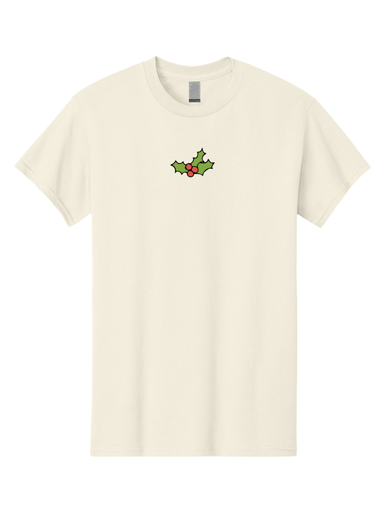 Holly-1 Men'S Graphic Tee, 100% Cotton, Comfortable Casual Summer Wear, Machine Washable, Holly Leaves, Red Berries, Festive Decor, Christmas Symbol, Traditional Motif, Winter Decoration, Holiday Theme -  Aaa928